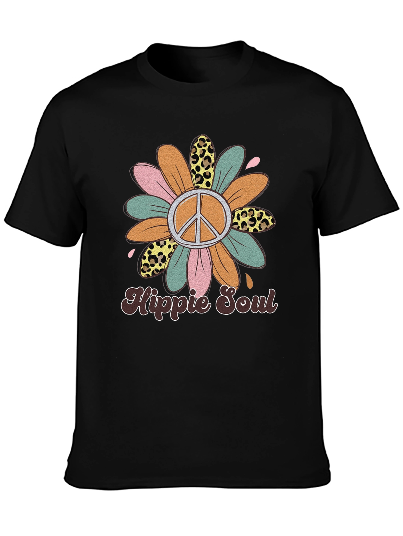 Hippie Soul Graphic Tee - Retro Flower Power Shirt