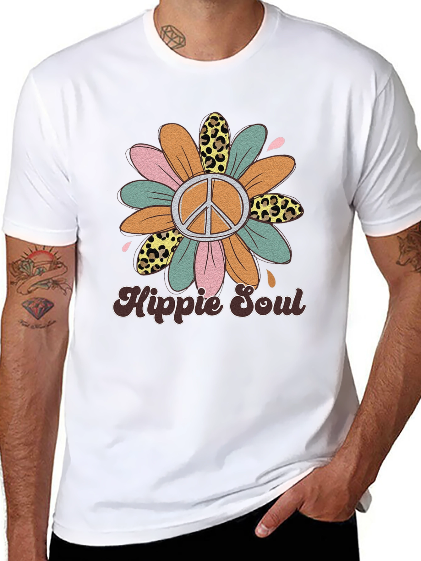 Hippie Soul Graphic Tee - Retro Flower Power Shirt