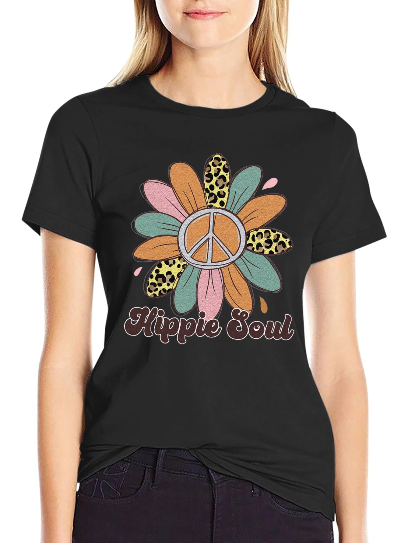 Hippie Soul Graphic Tee - Retro Flower Power Shirt