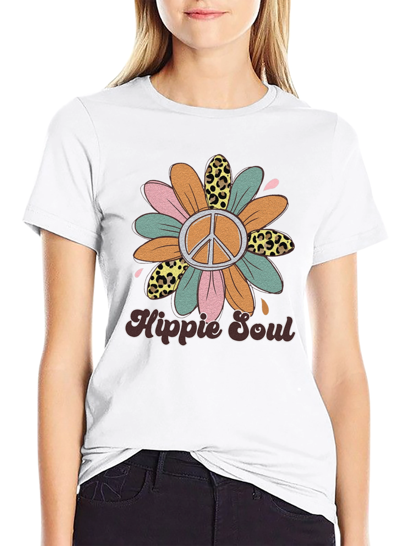 Hippie Soul Graphic Tee - Retro Flower Power Shirt