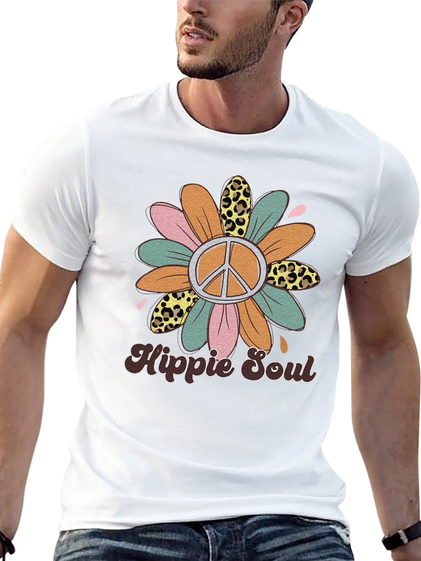 Hippie Soul Graphic Tee - Retro Flower Power Shirt