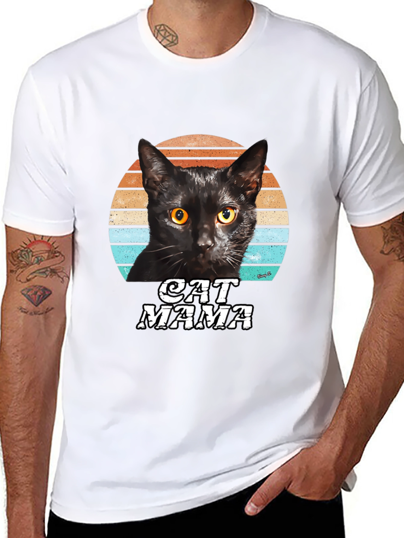 Cat Mama Graphic T-Shirt Black