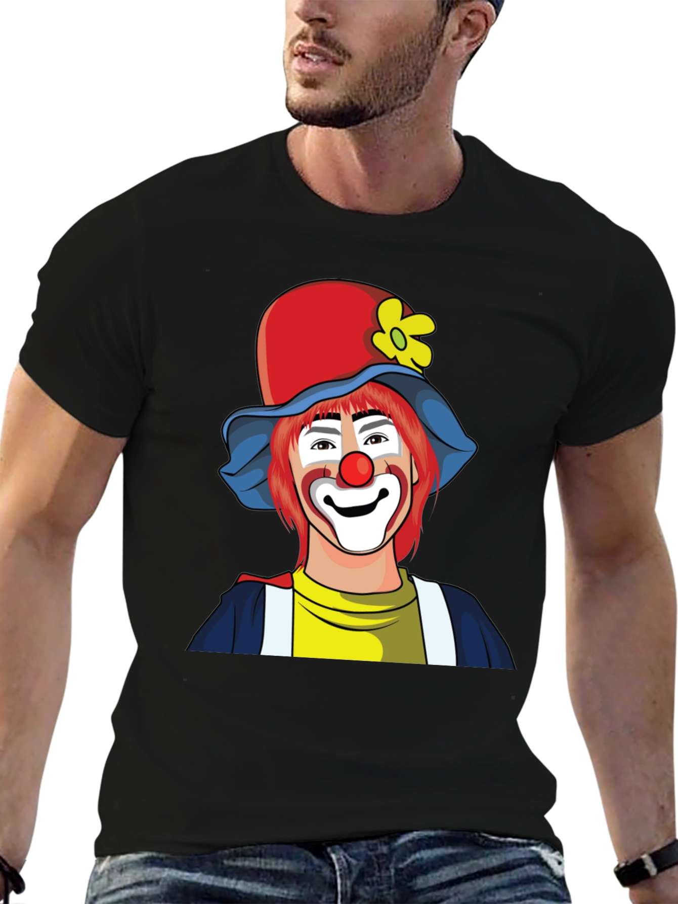 Clown Graphic Tee - Black Cotton T-Shirt