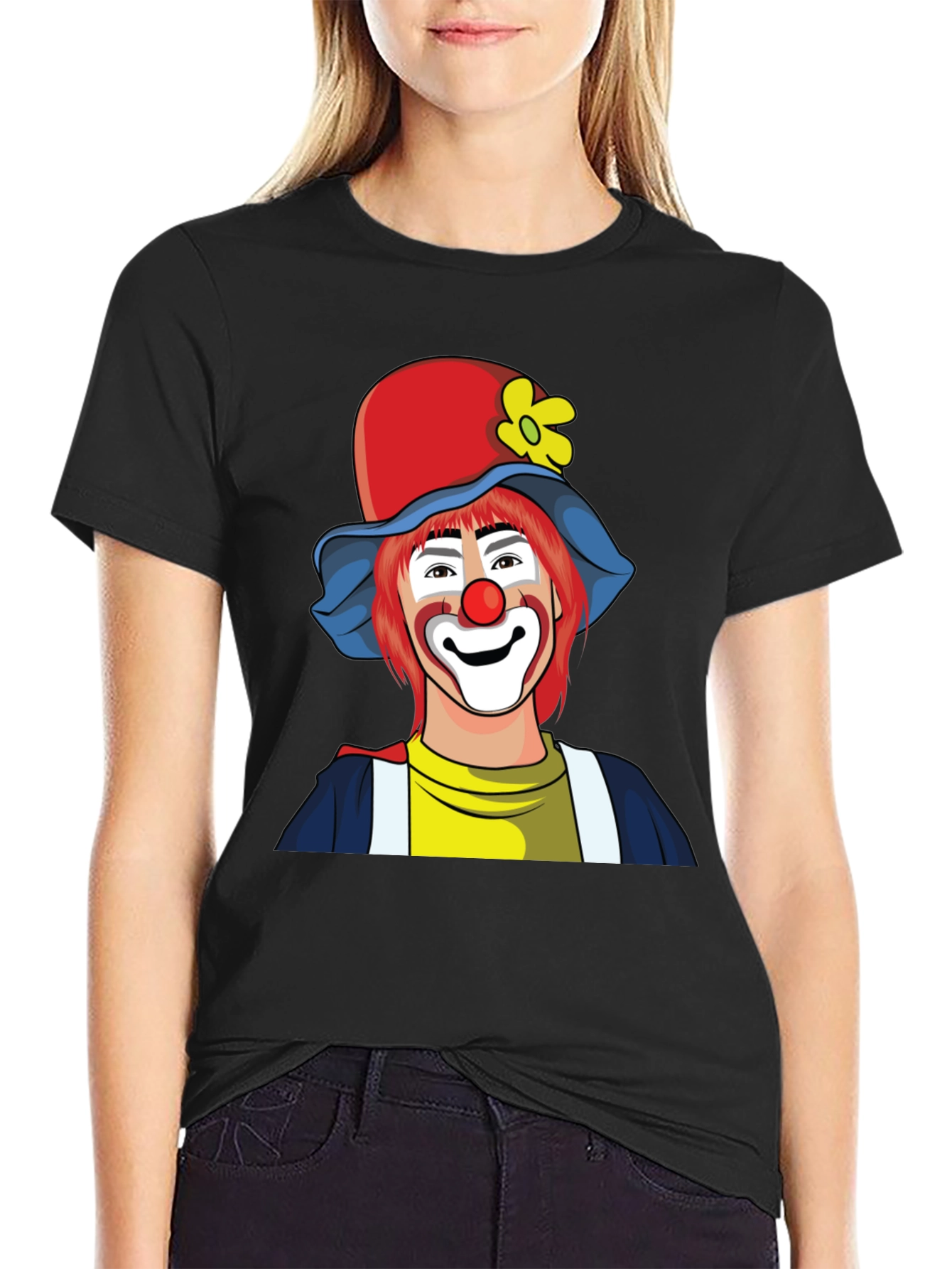 Clown Graphic Tee - Black Cotton T-Shirt