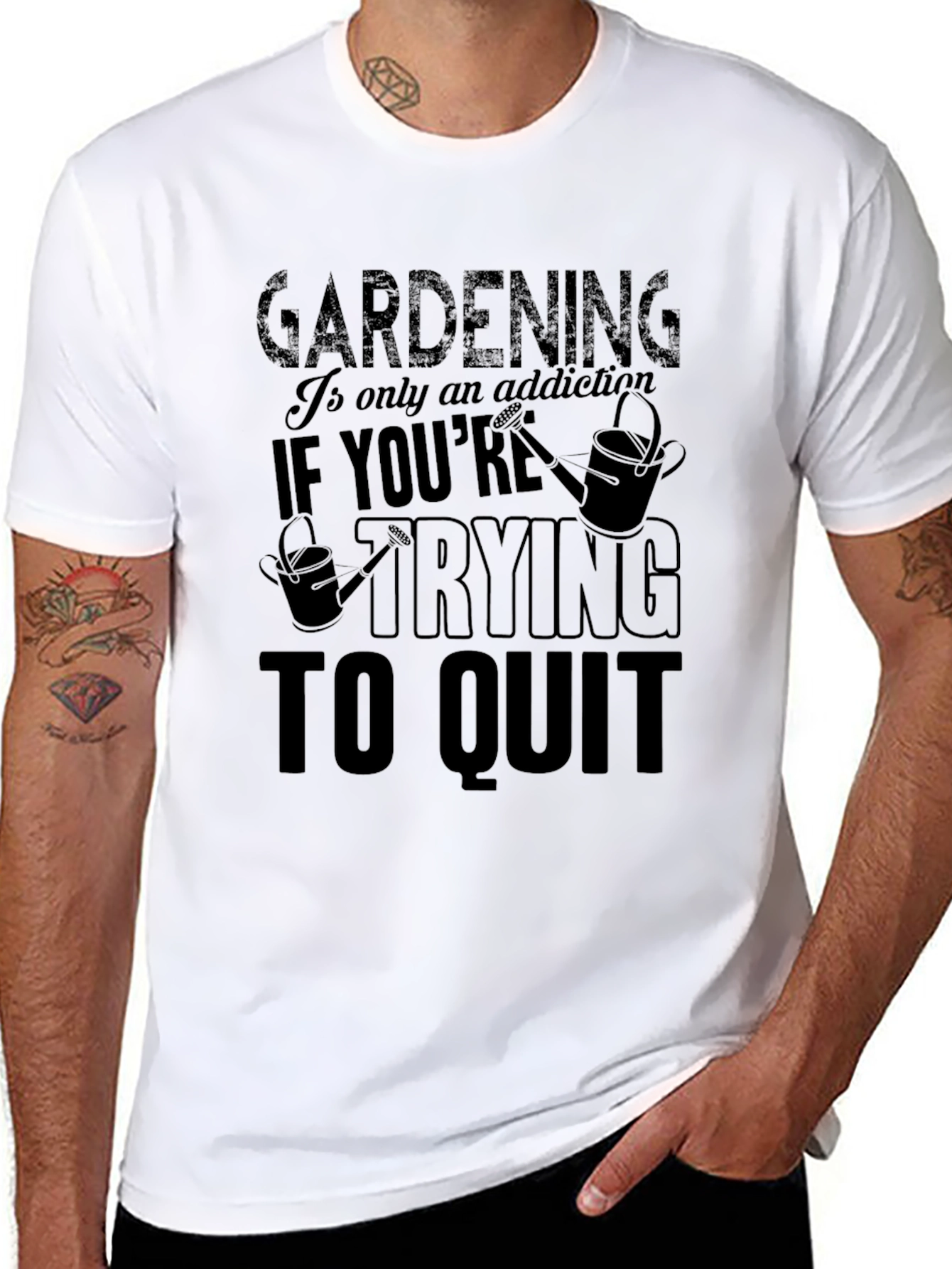 Gardening Addiction Black T-Shirt