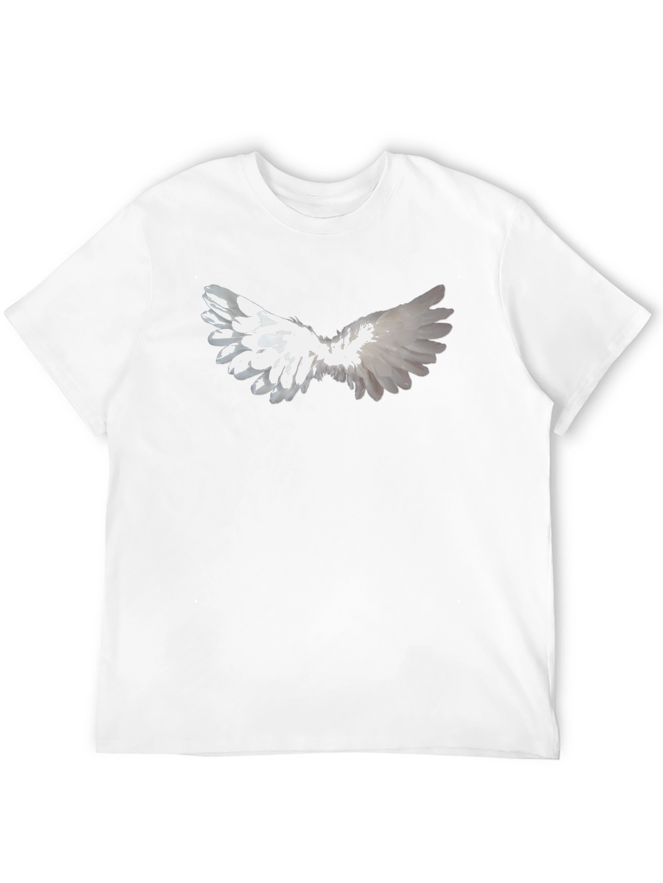 Angel Wing Graphic Tee - Black Cotton Casual Wear