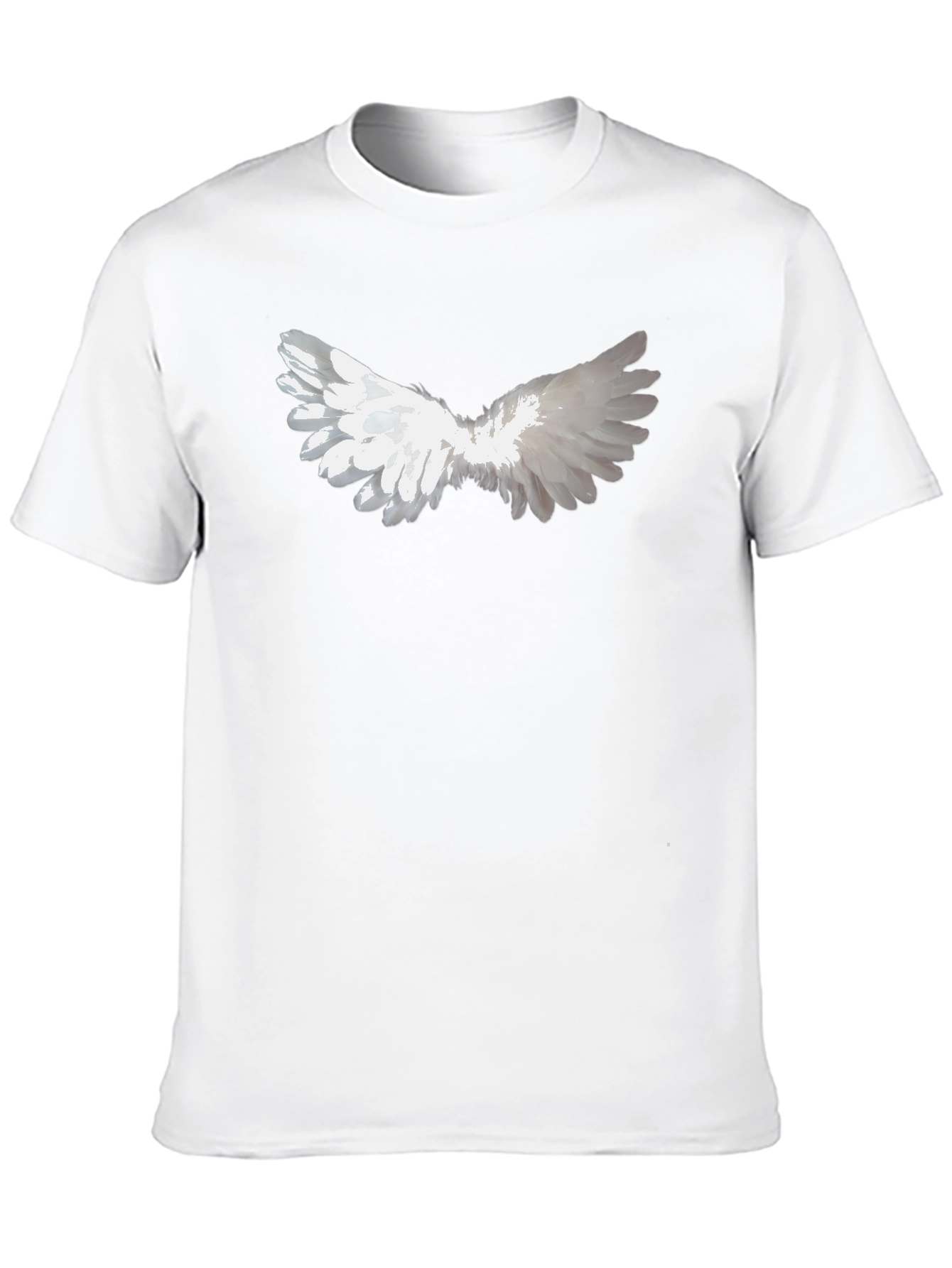 Angel Wing Graphic Tee - Black Cotton Casual Wear