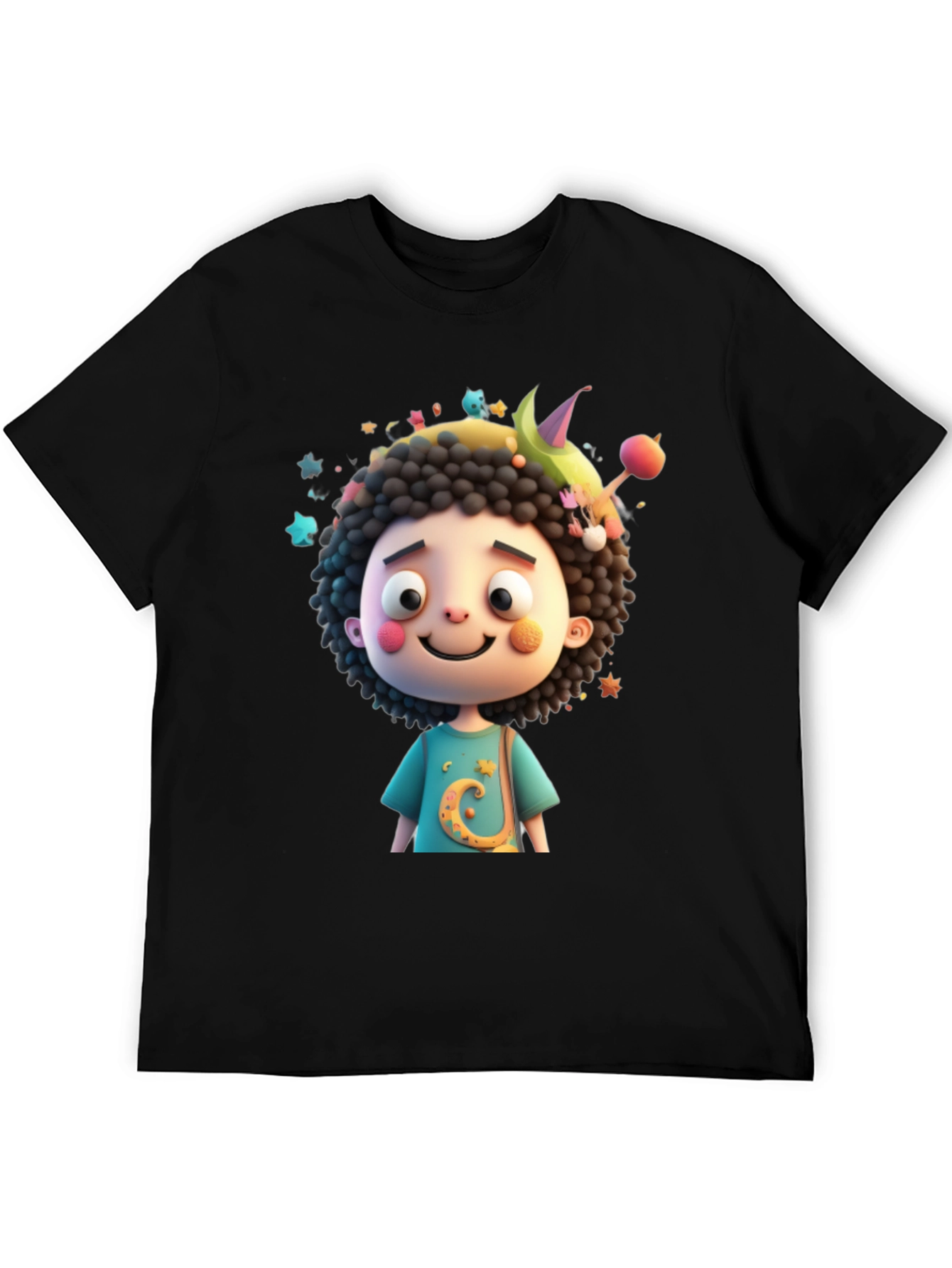Cartoon Character Black T-Shirt