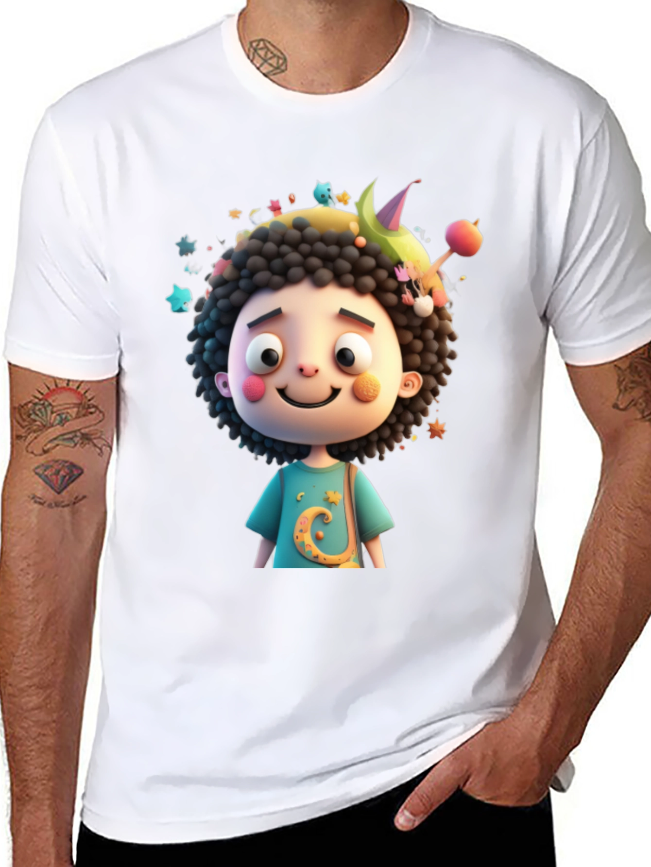 Cartoon Character Black T-Shirt