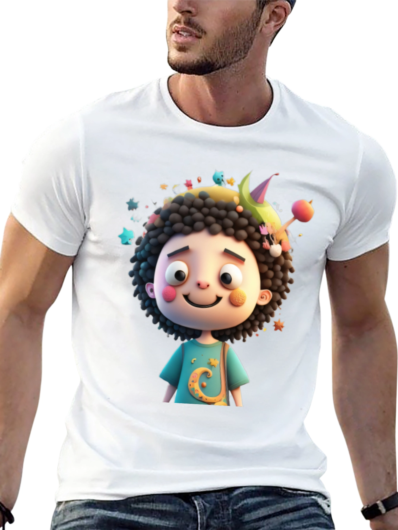 Cartoon Character Black T-Shirt