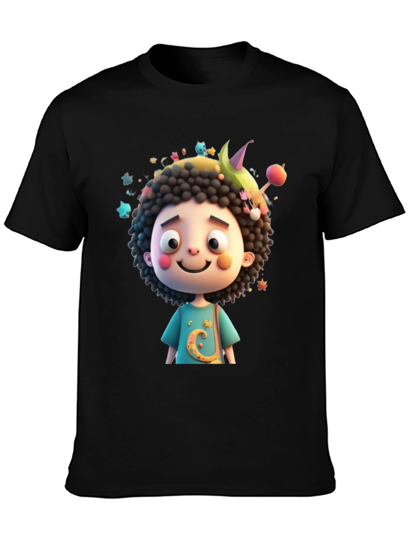 Cartoon Character Black T-Shirt