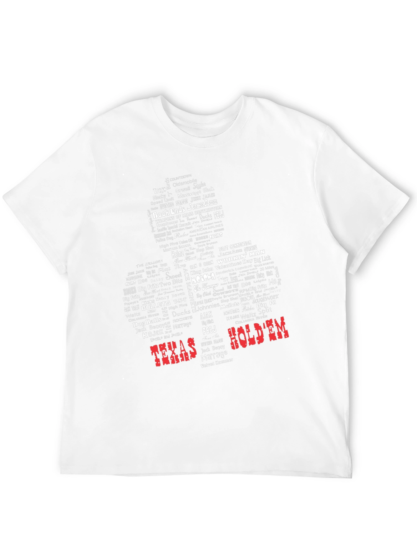 Texas HoldEm Graphic Tee - Word Art Design