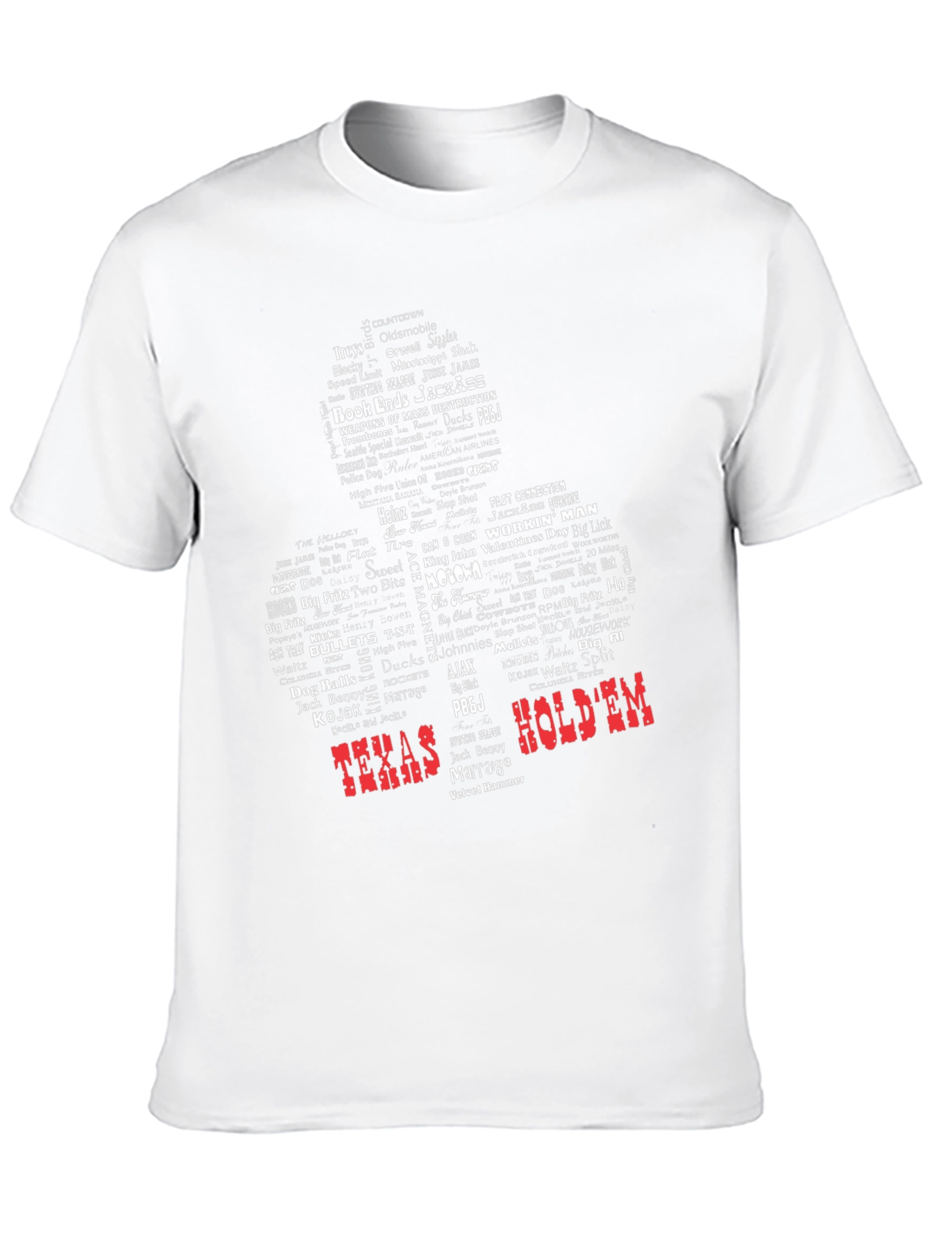 Texas HoldEm Graphic Tee - Word Art Design