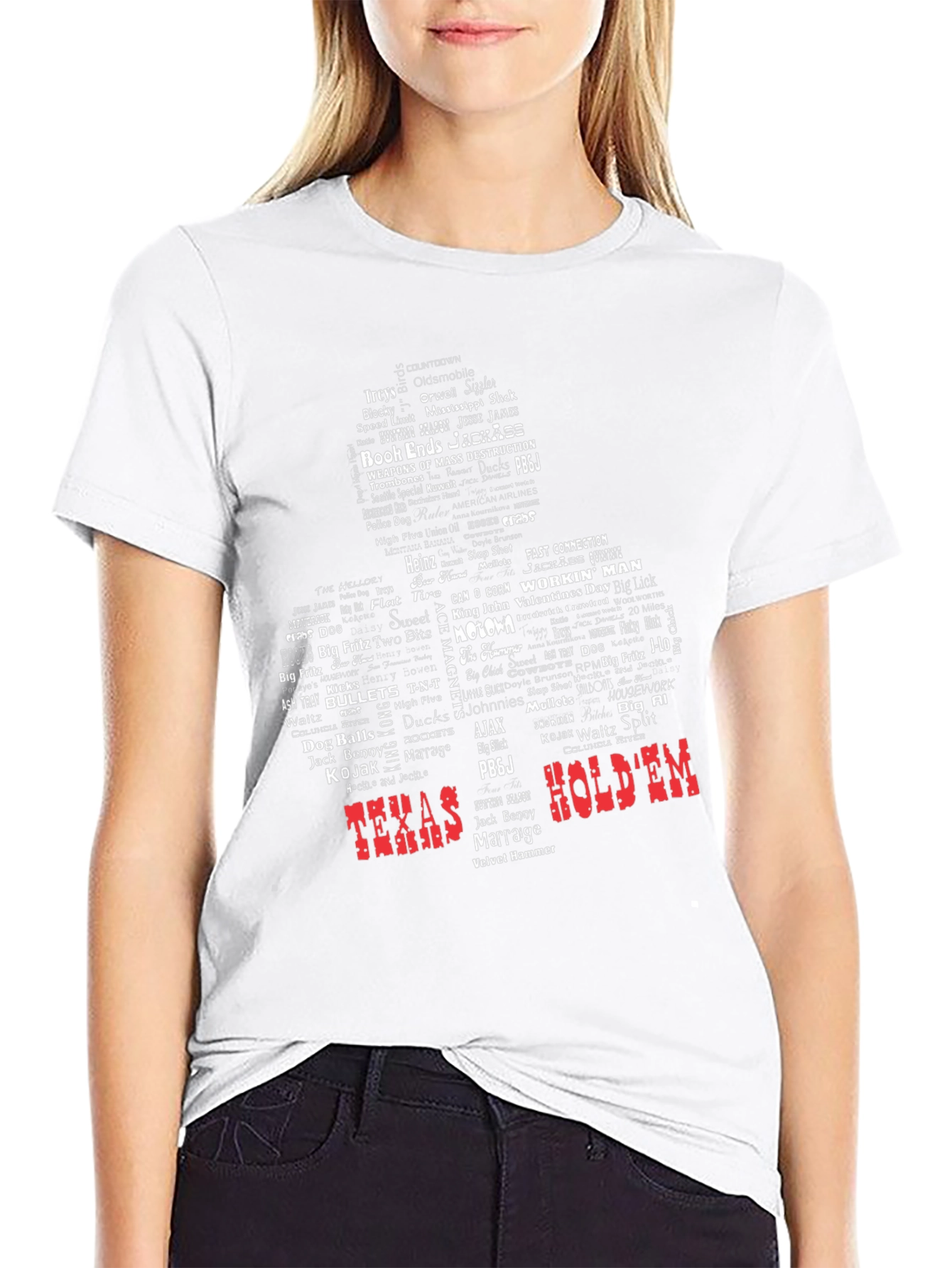 Texas HoldEm Graphic Tee - Word Art Design