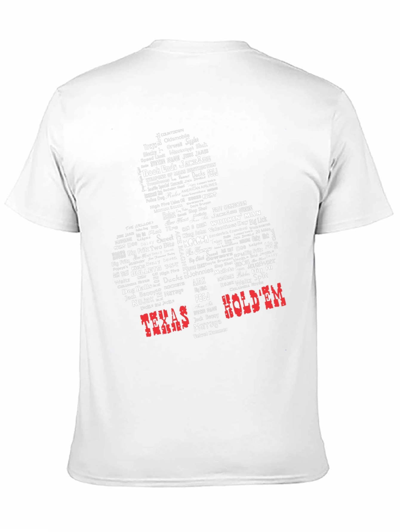 Texas HoldEm Graphic Tee - Word Art Design