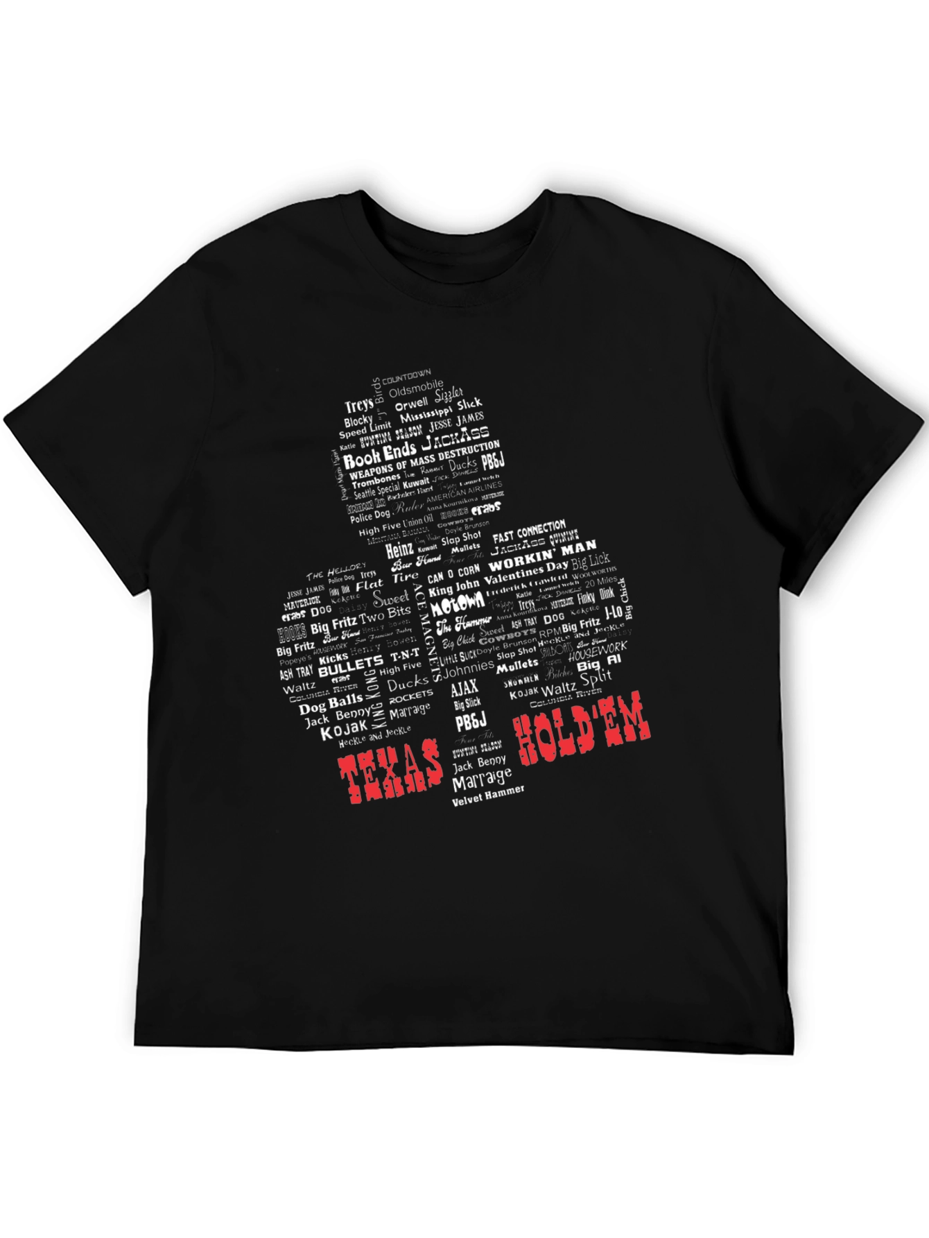 Texas HoldEm Graphic Tee - Word Art Design