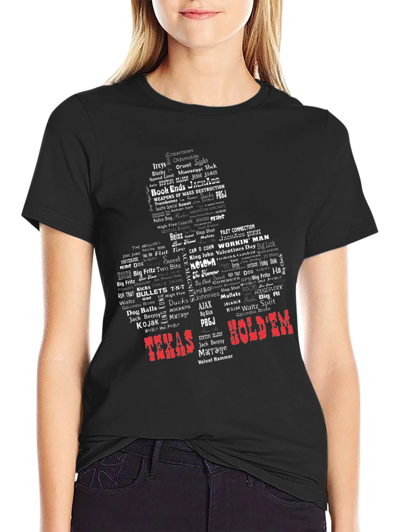 Texas HoldEm Graphic Tee - Word Art Design