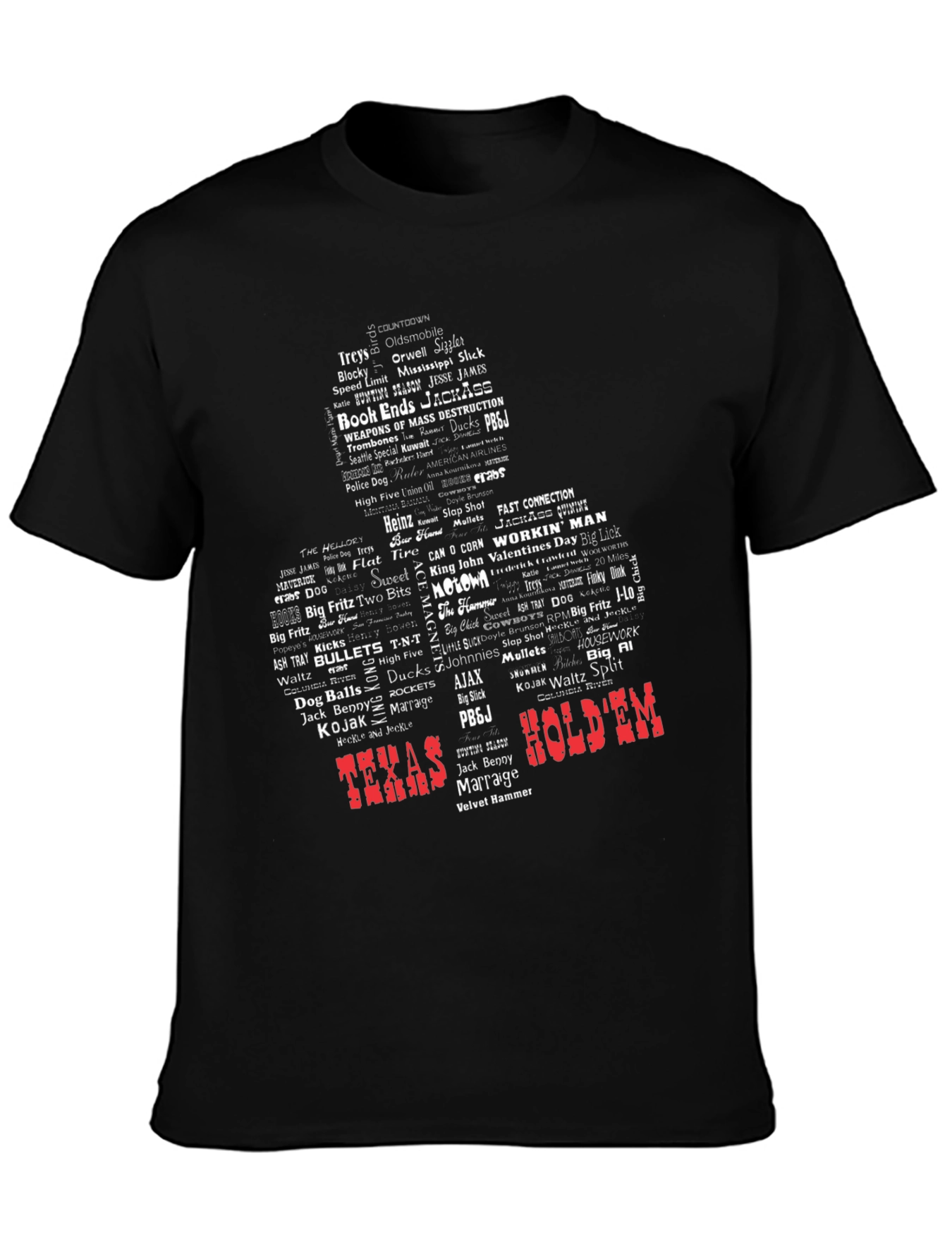 Texas HoldEm Graphic Tee - Word Art Design