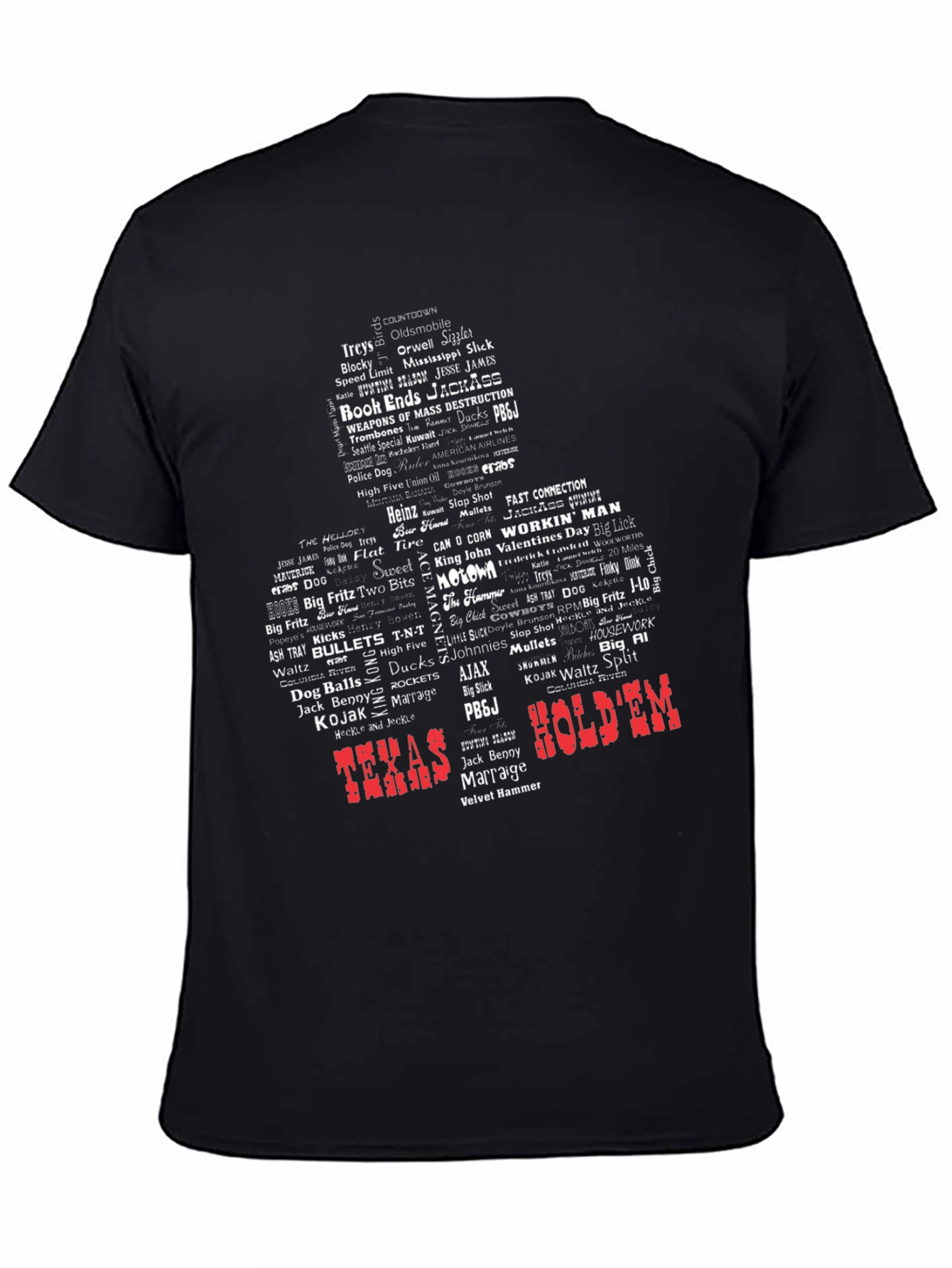Texas HoldEm Graphic Tee - Word Art Design