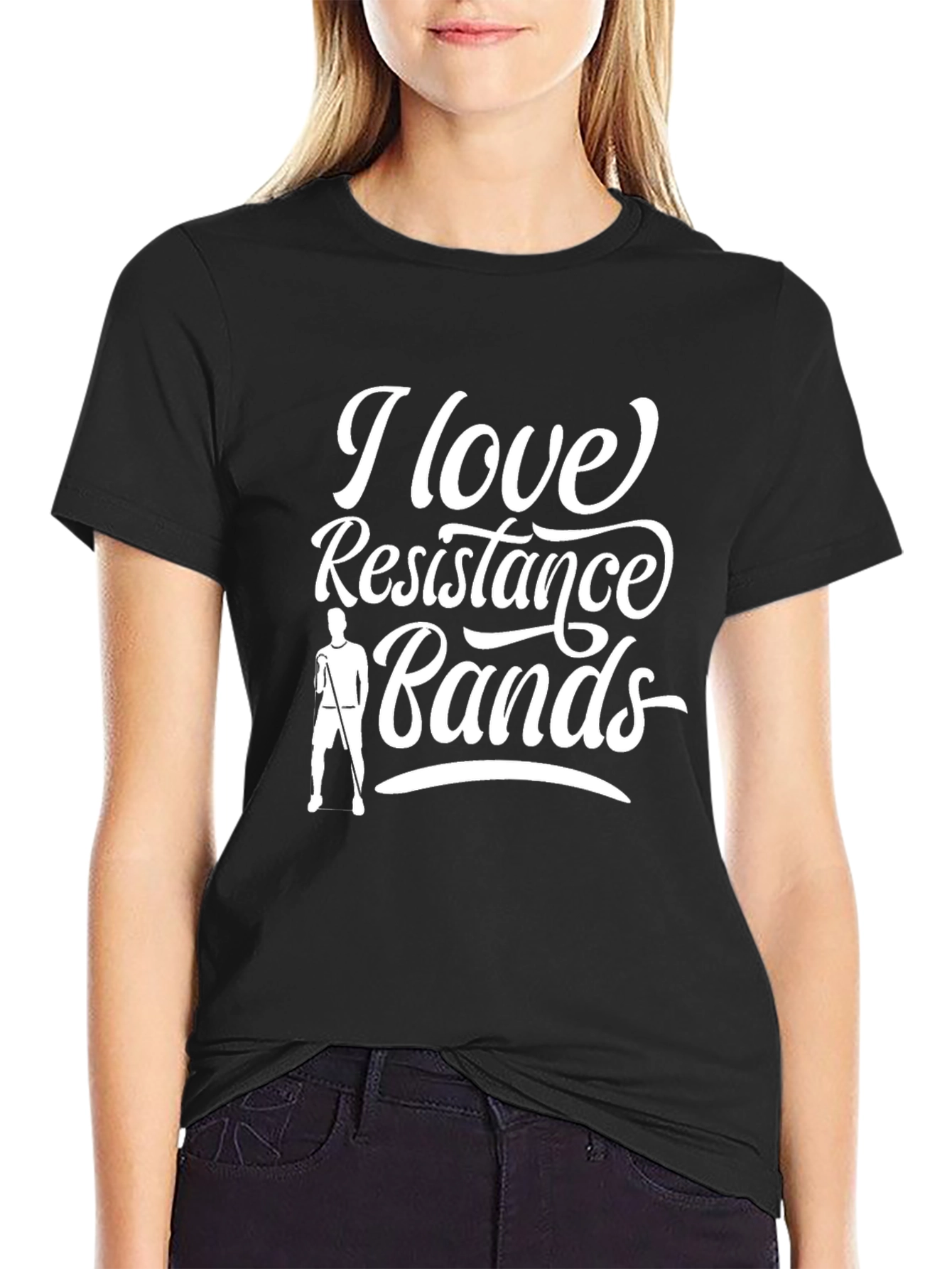 I Love Resistance Bands Graphic Tee - Black