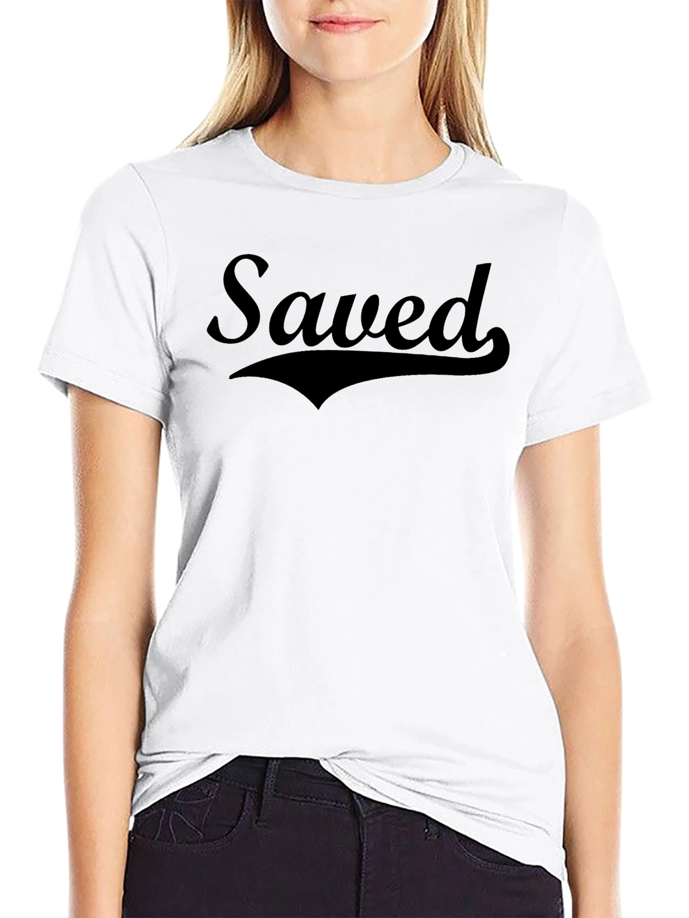Saved Graphic Print Crew Neck T-Shirt