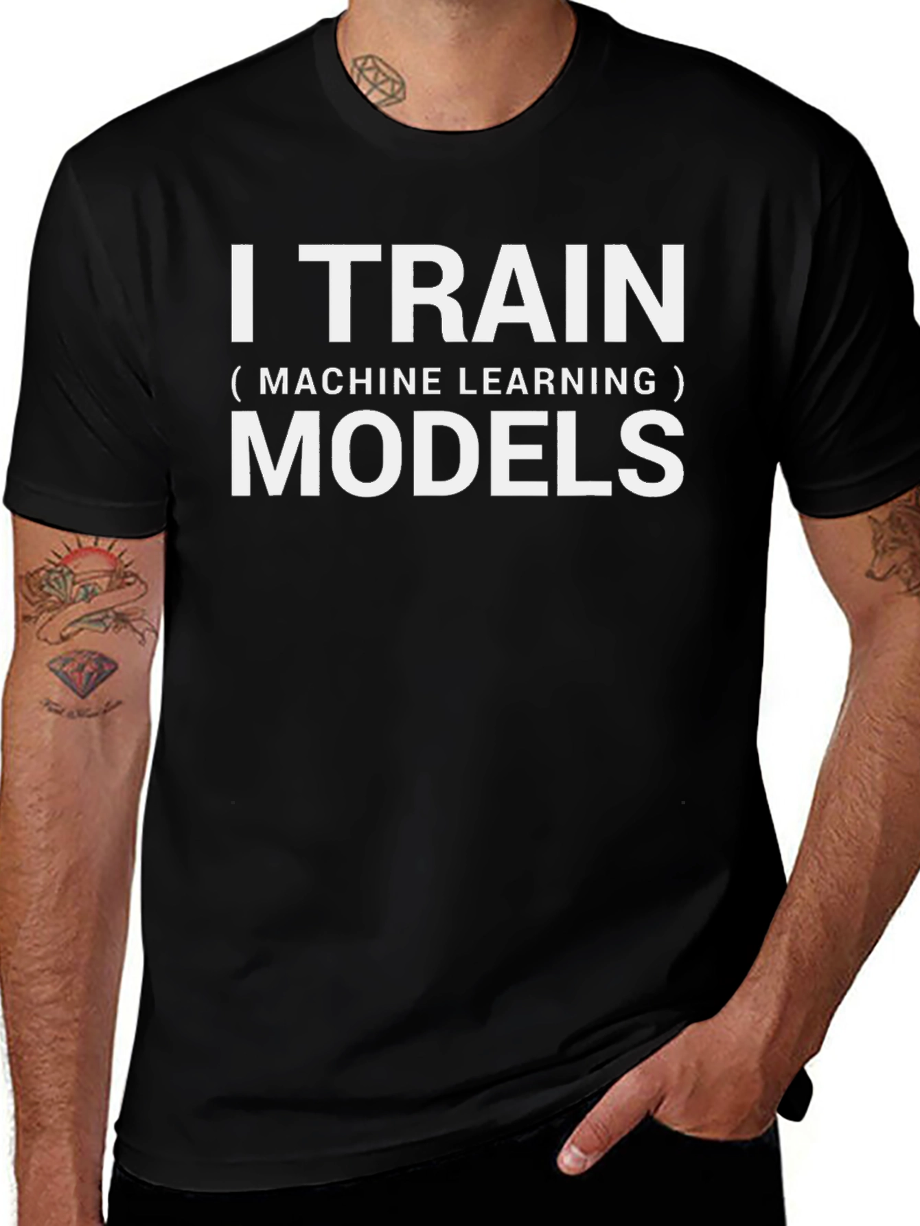 I Train Machine Learning Models Black T-Shirt