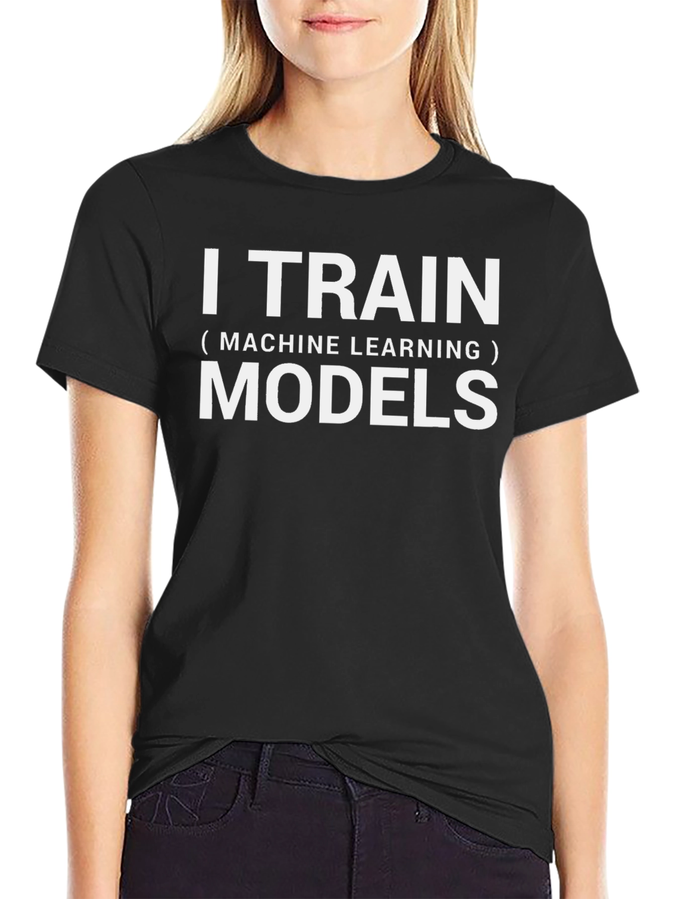 I Train Machine Learning Models Black T-Shirt