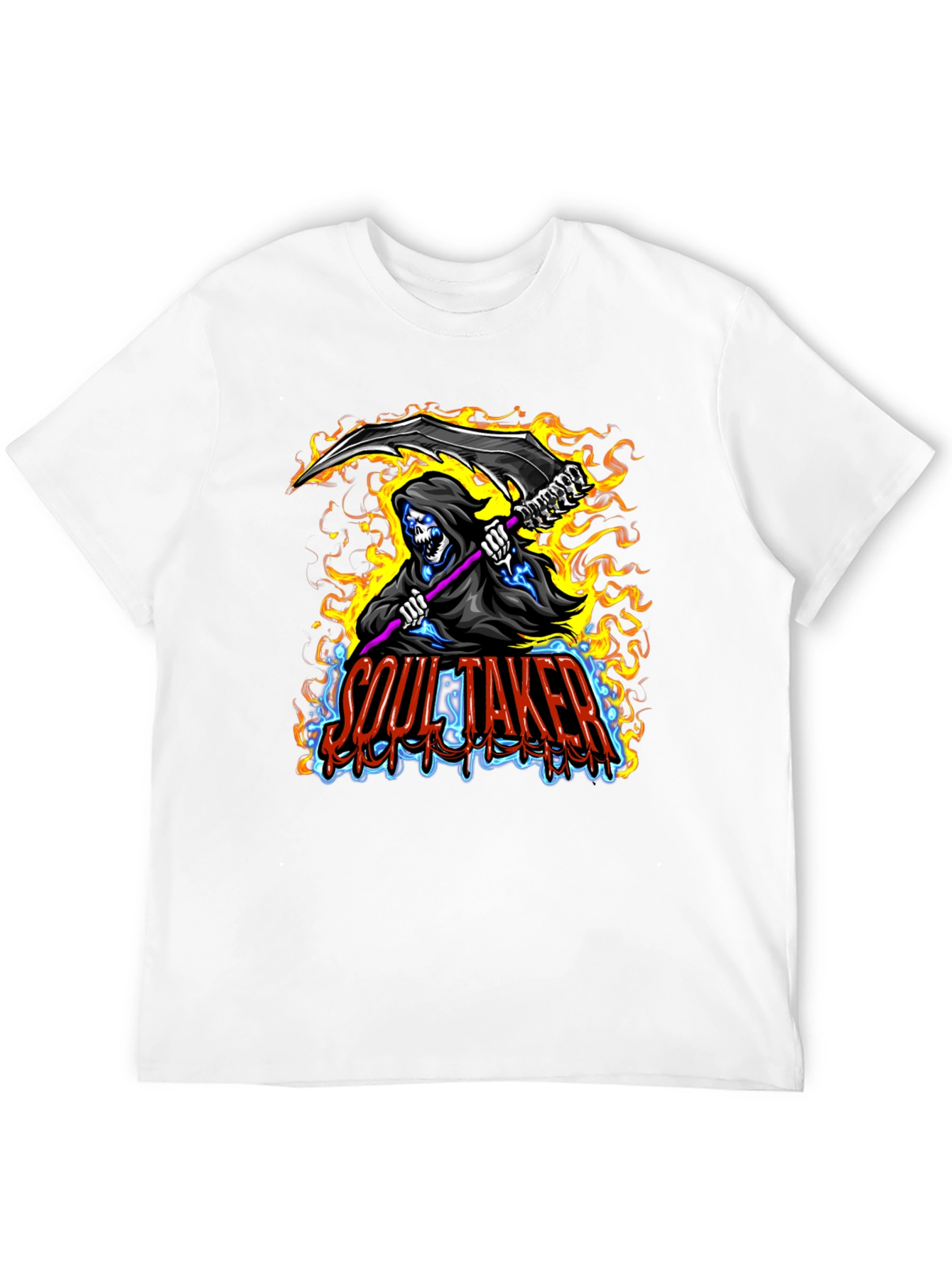 Soul Taker Graphic Print Black T-Shirt