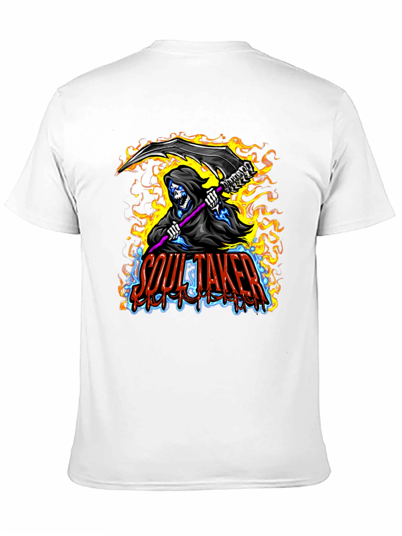 Soul Taker Graphic Print Black T-Shirt