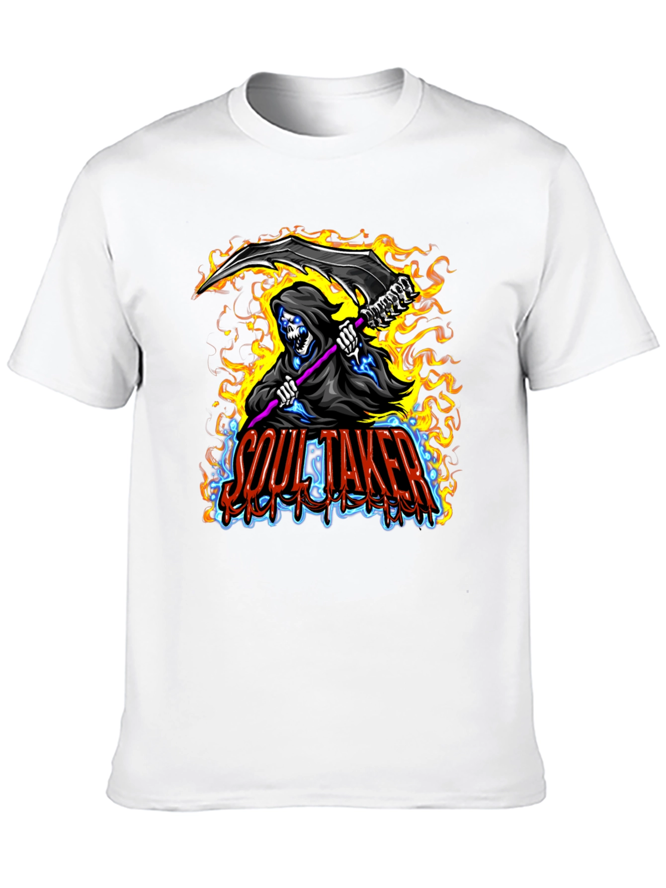 Soul Taker Graphic Print Black T-Shirt