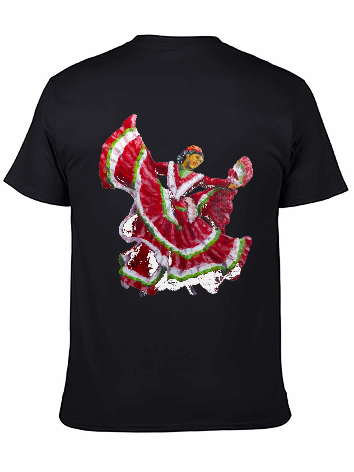 Folklorico Dancer Graphic Tee - Black