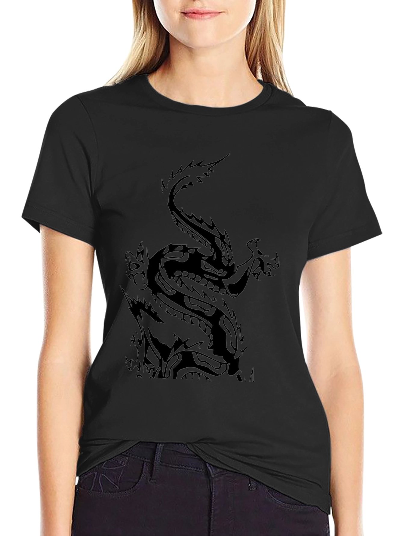 Dragon Graphic Black T-Shirt - Mens Casual Tee