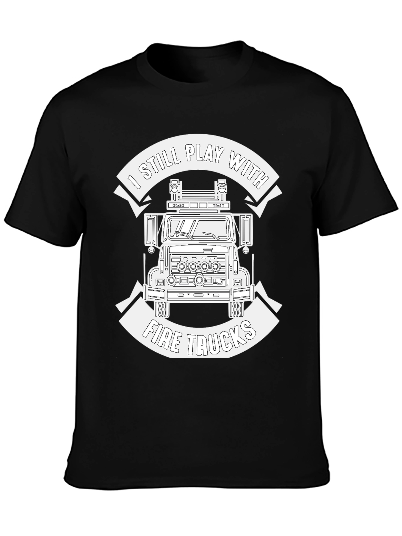 Fire Truck Enthusiast Black T-Shirt
