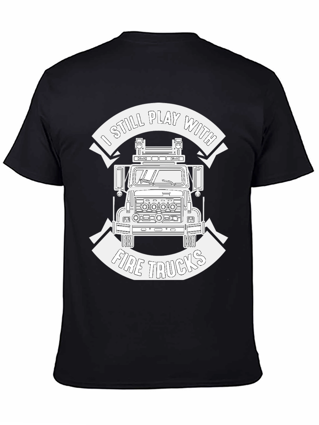 Fire Truck Enthusiast Black T-Shirt