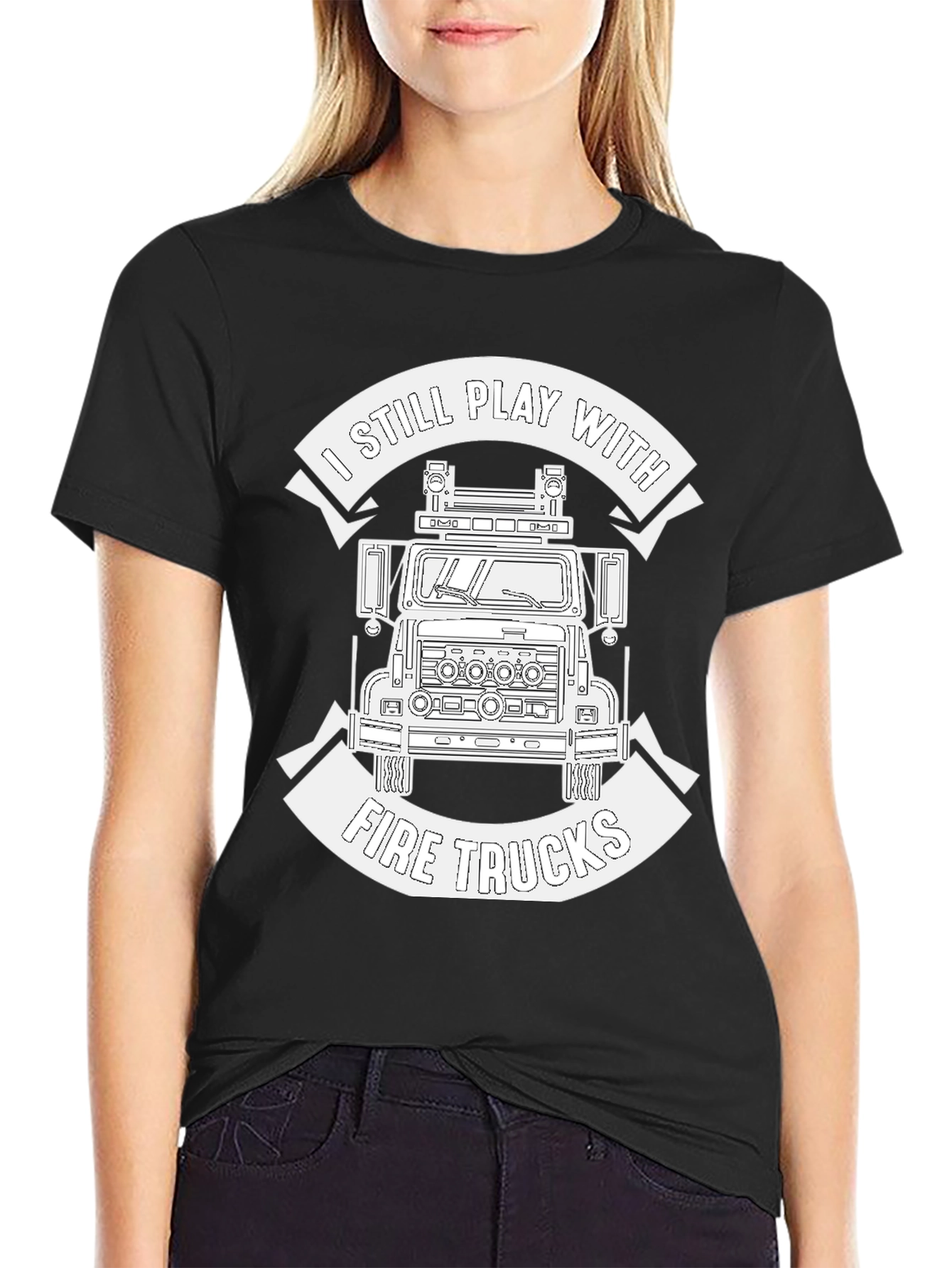 Fire Truck Enthusiast Black T-Shirt