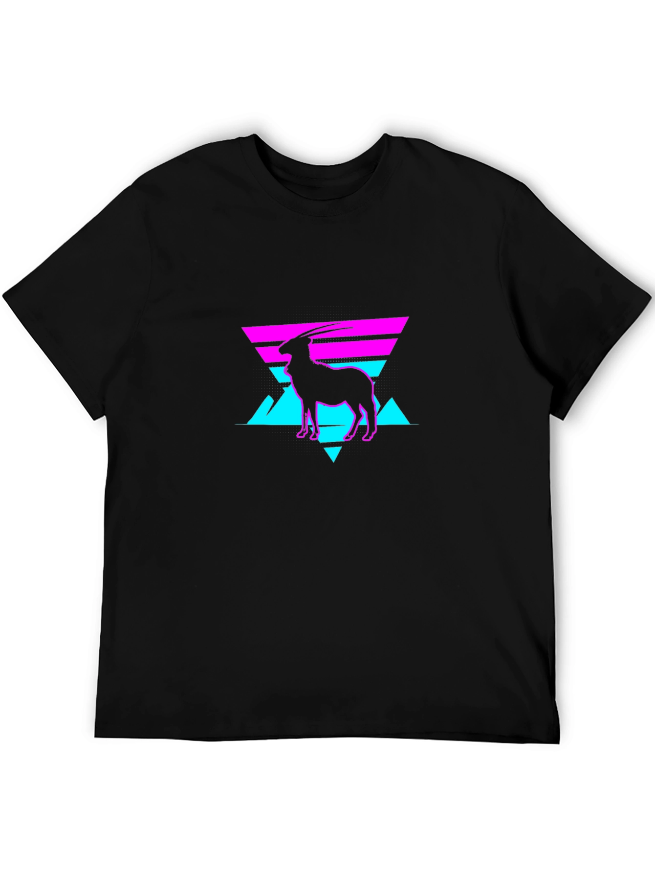 Retro Goat Graphic Tee - Cool Neon Style Shirt
