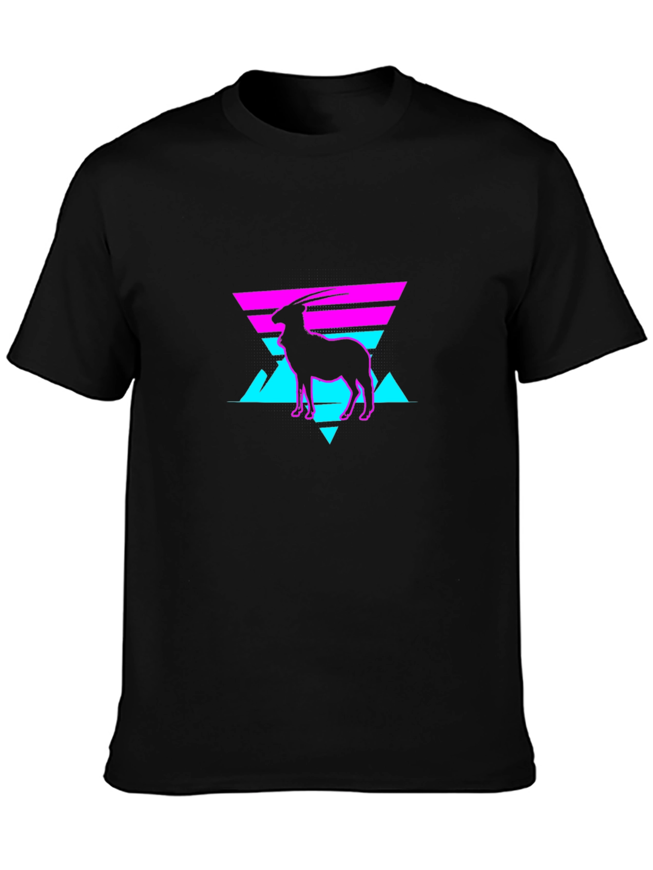 Retro Goat Graphic Tee - Cool Neon Style Shirt