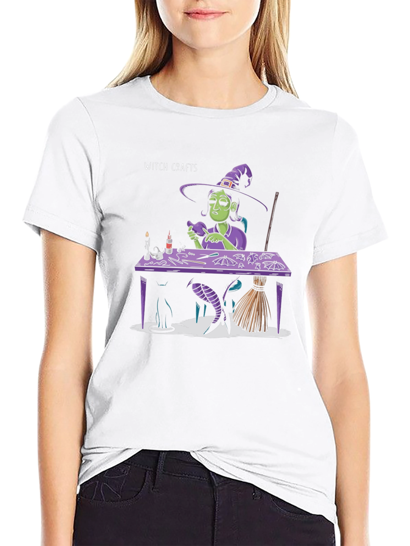 Witch Crafts Graphic Tee - Quirky Halloween Shirt