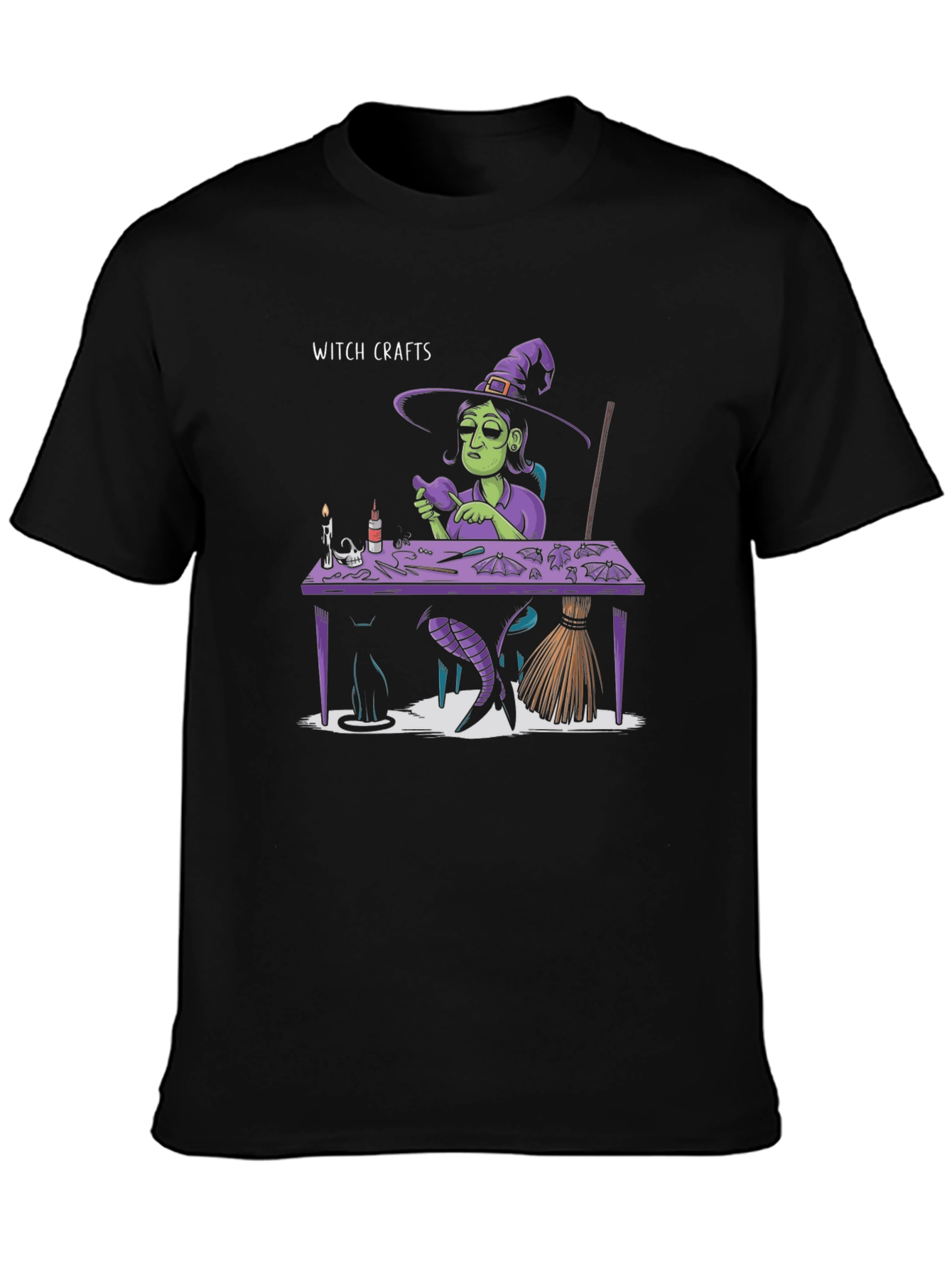 Witch Crafts Graphic Tee - Quirky Halloween Shirt