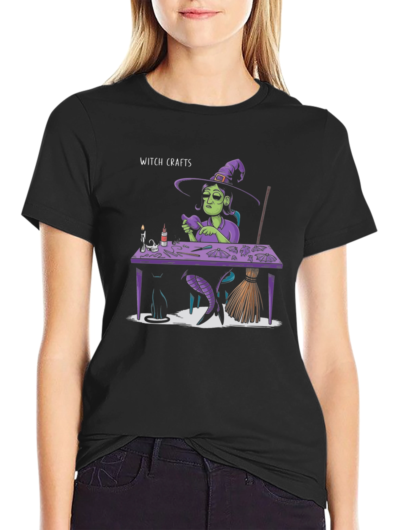 Witch Crafts Graphic Tee - Quirky Halloween Shirt