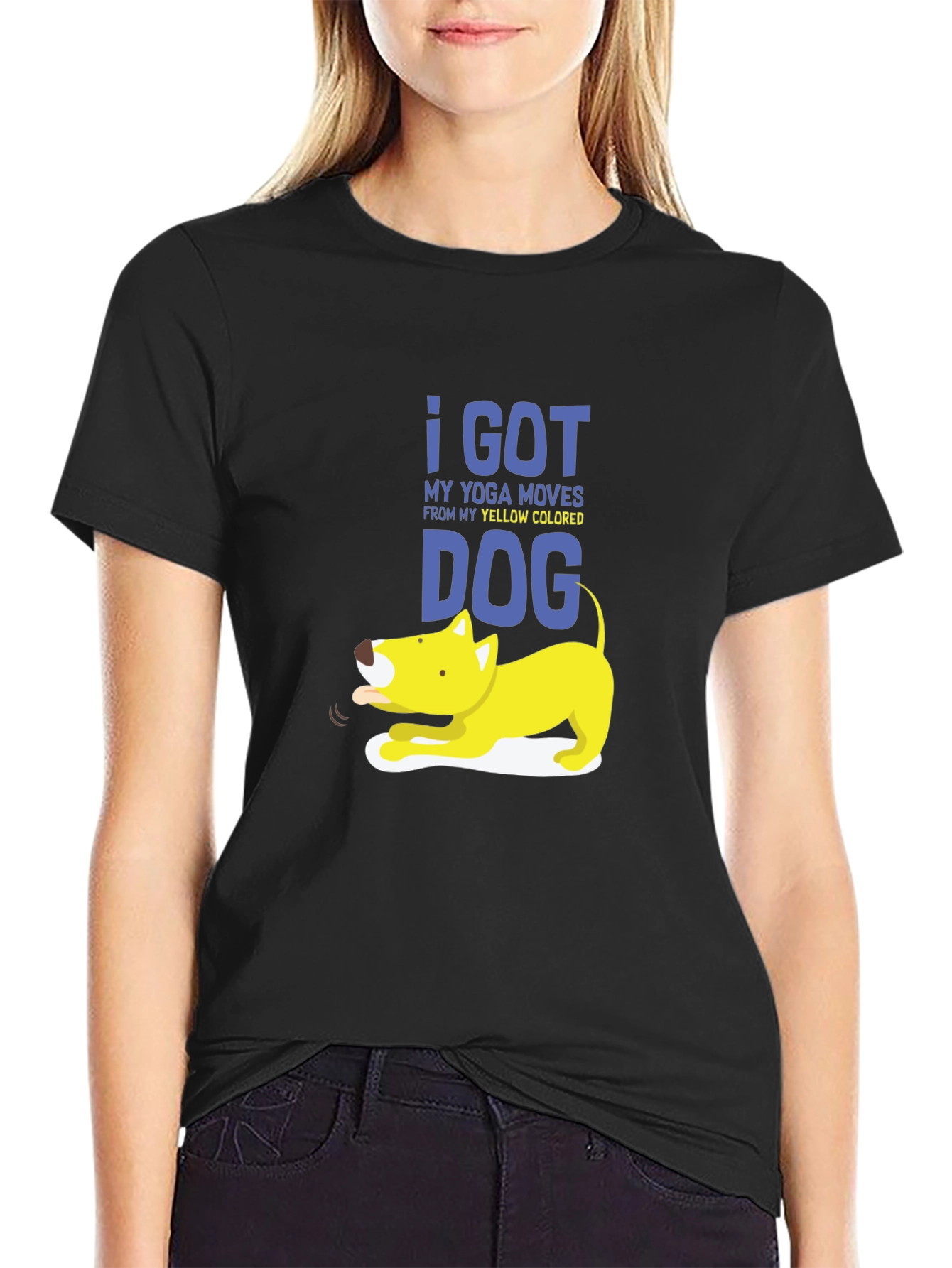Yoga Dog Graphic Tee - Soft Cotton Blend