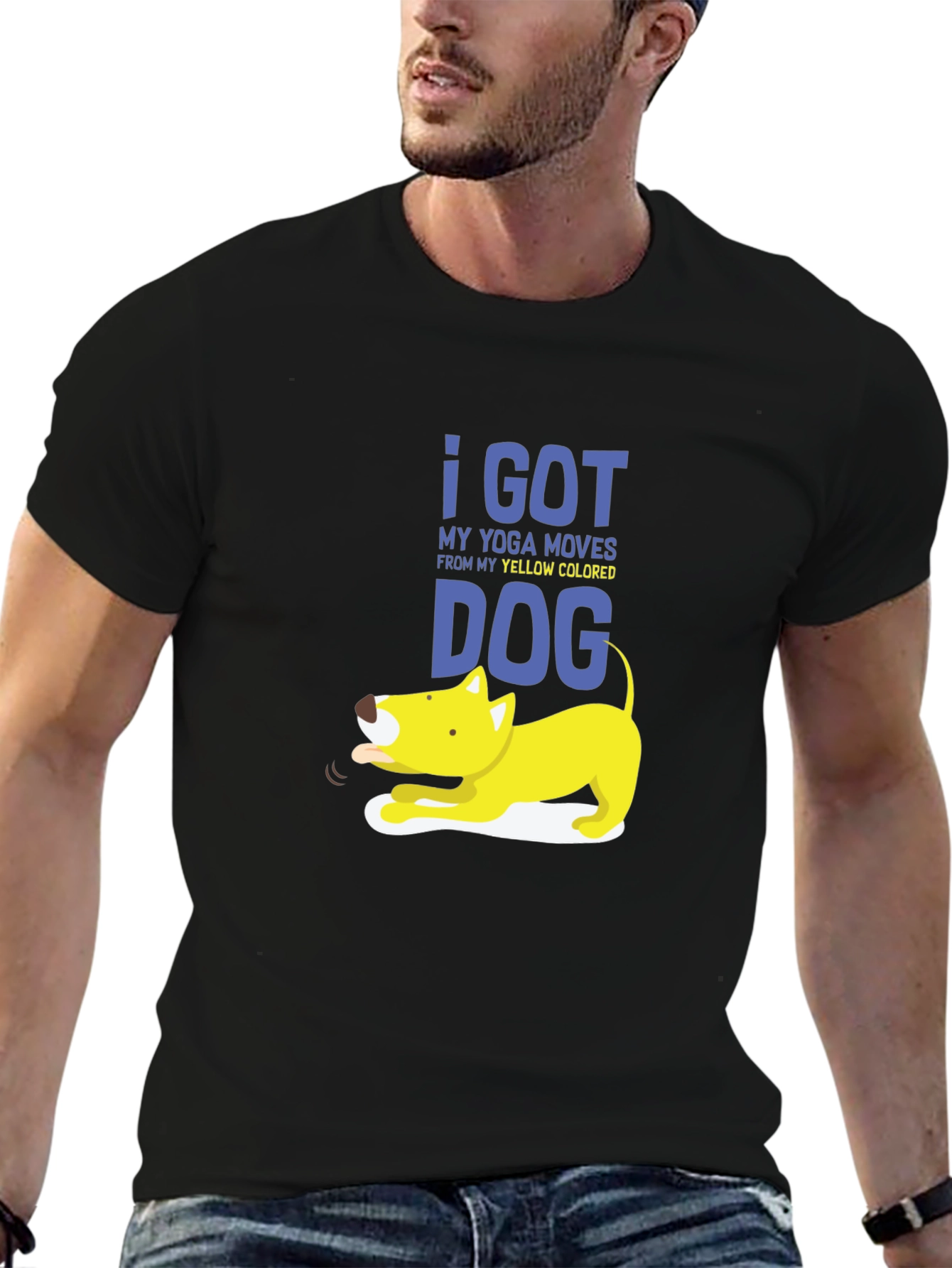 Yoga Dog Graphic Tee - Soft Cotton Blend