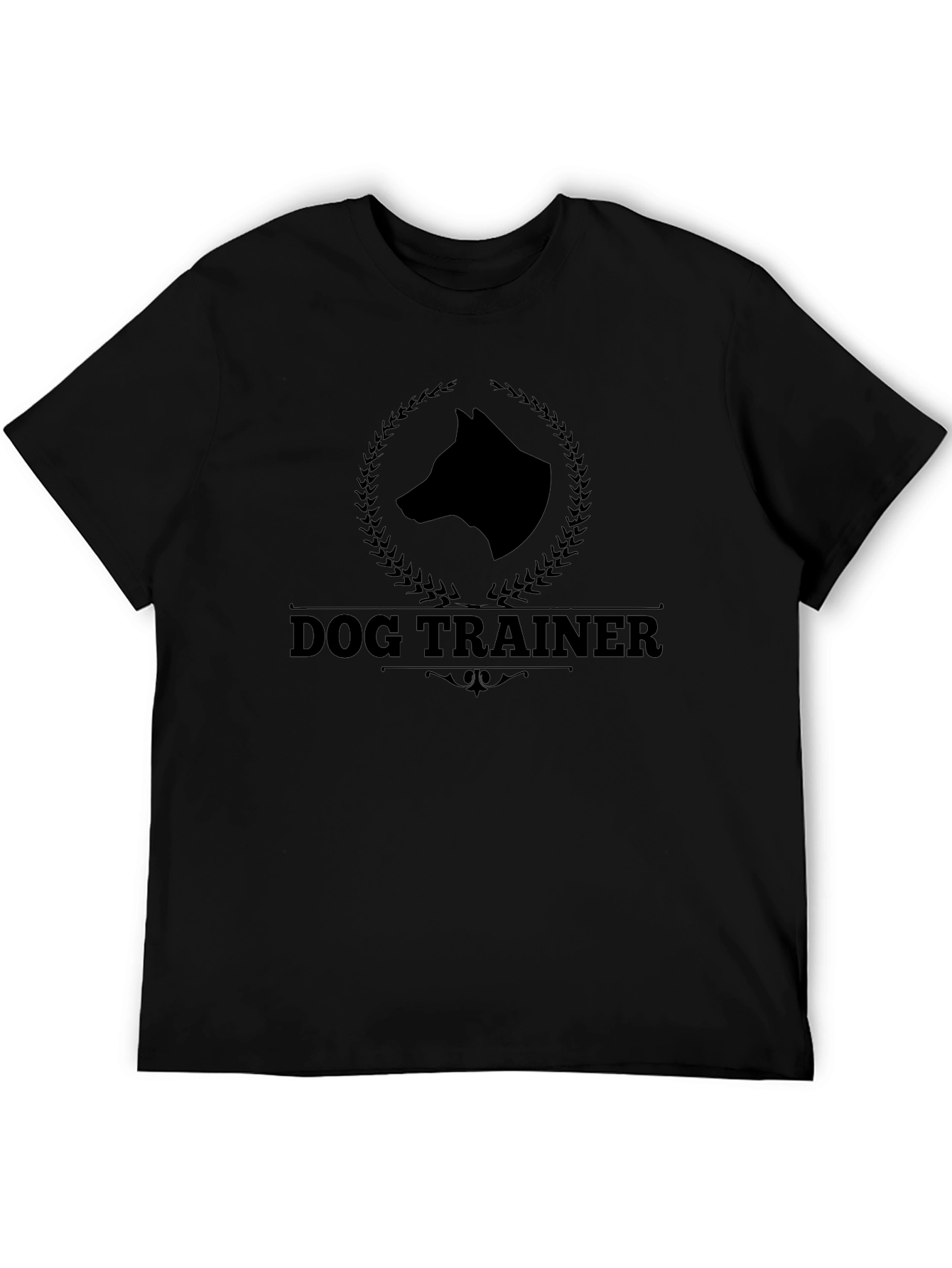 Dog Trainer Graphic Tee - Black Cotton T-Shirt