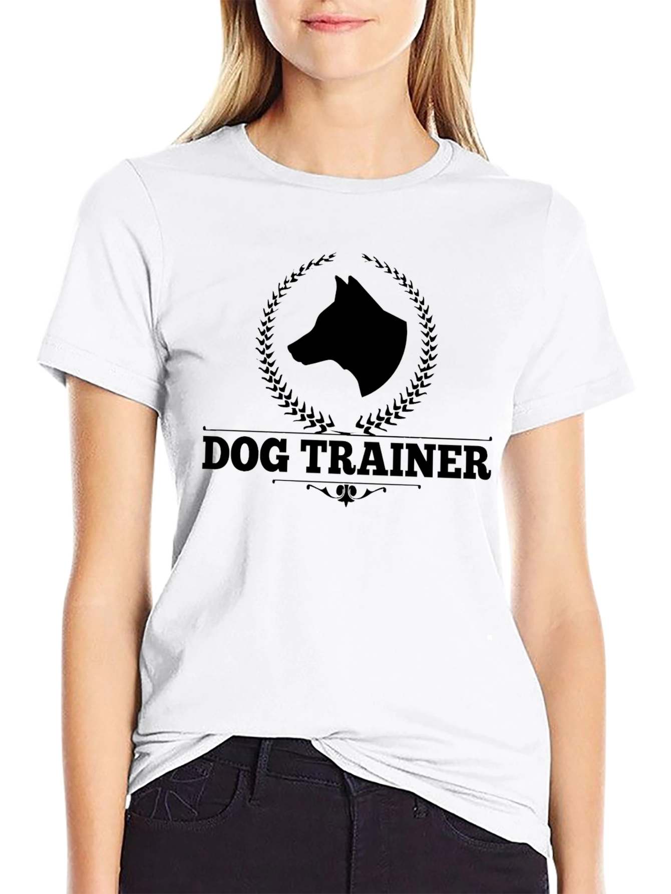 Dog Trainer Graphic Tee - Black Cotton T-Shirt