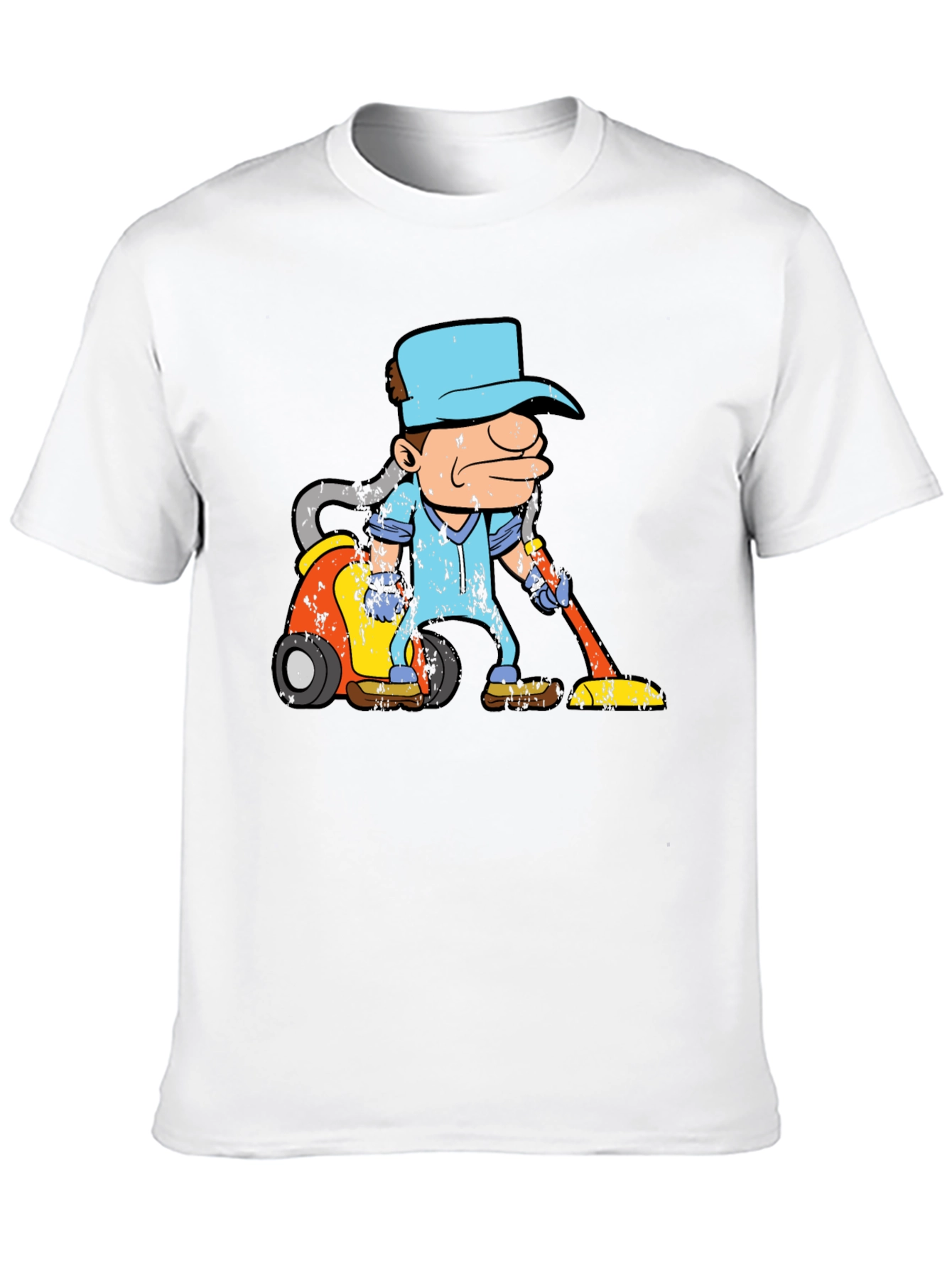 Cartoon Janitor Black T-Shirt