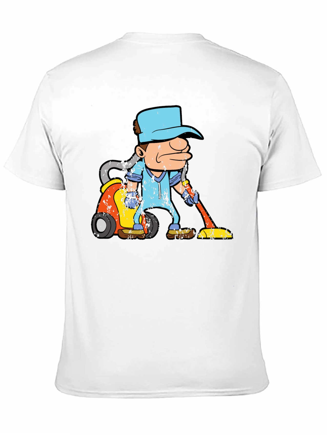 Cartoon Janitor Black T-Shirt