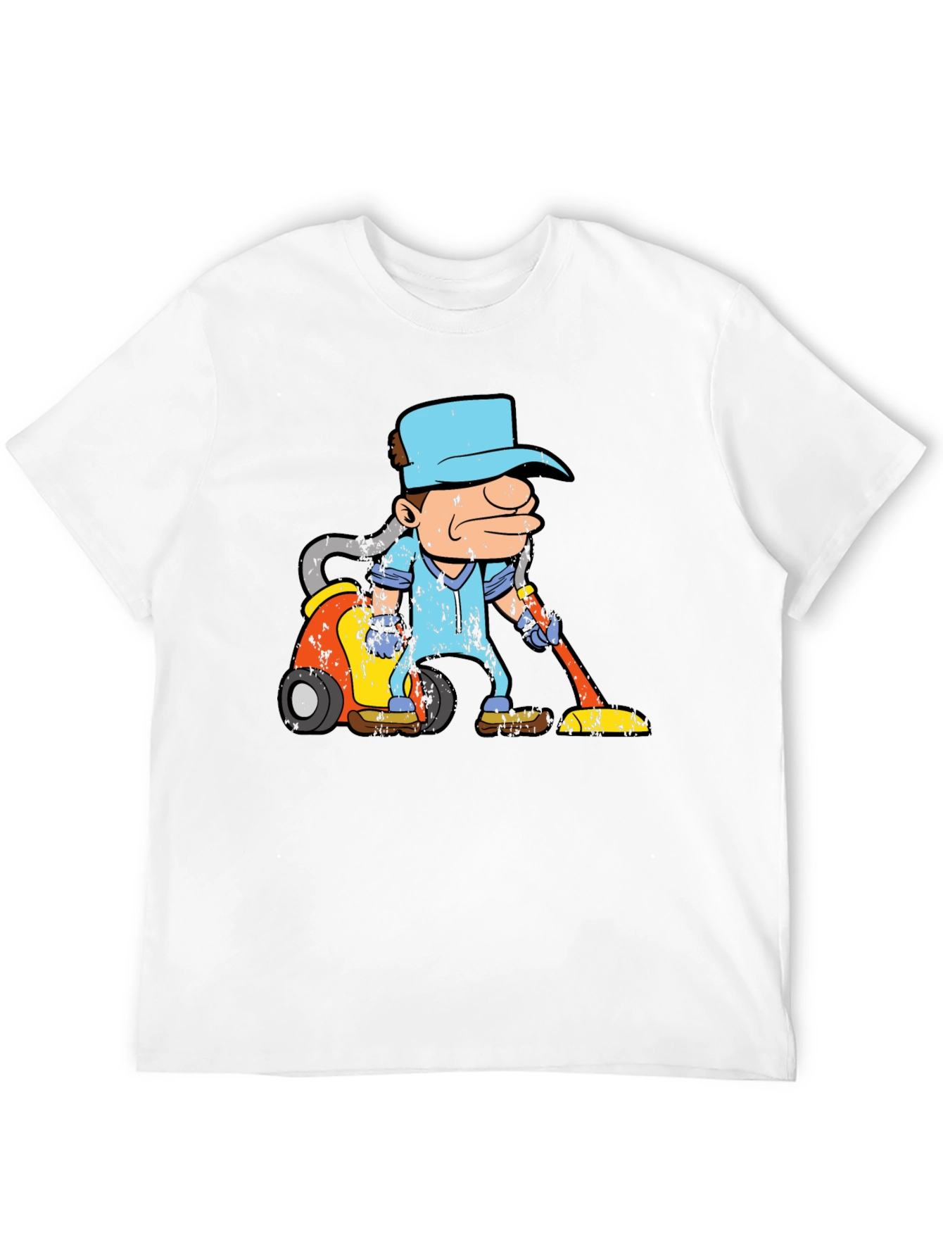 Cartoon Janitor Black T-Shirt