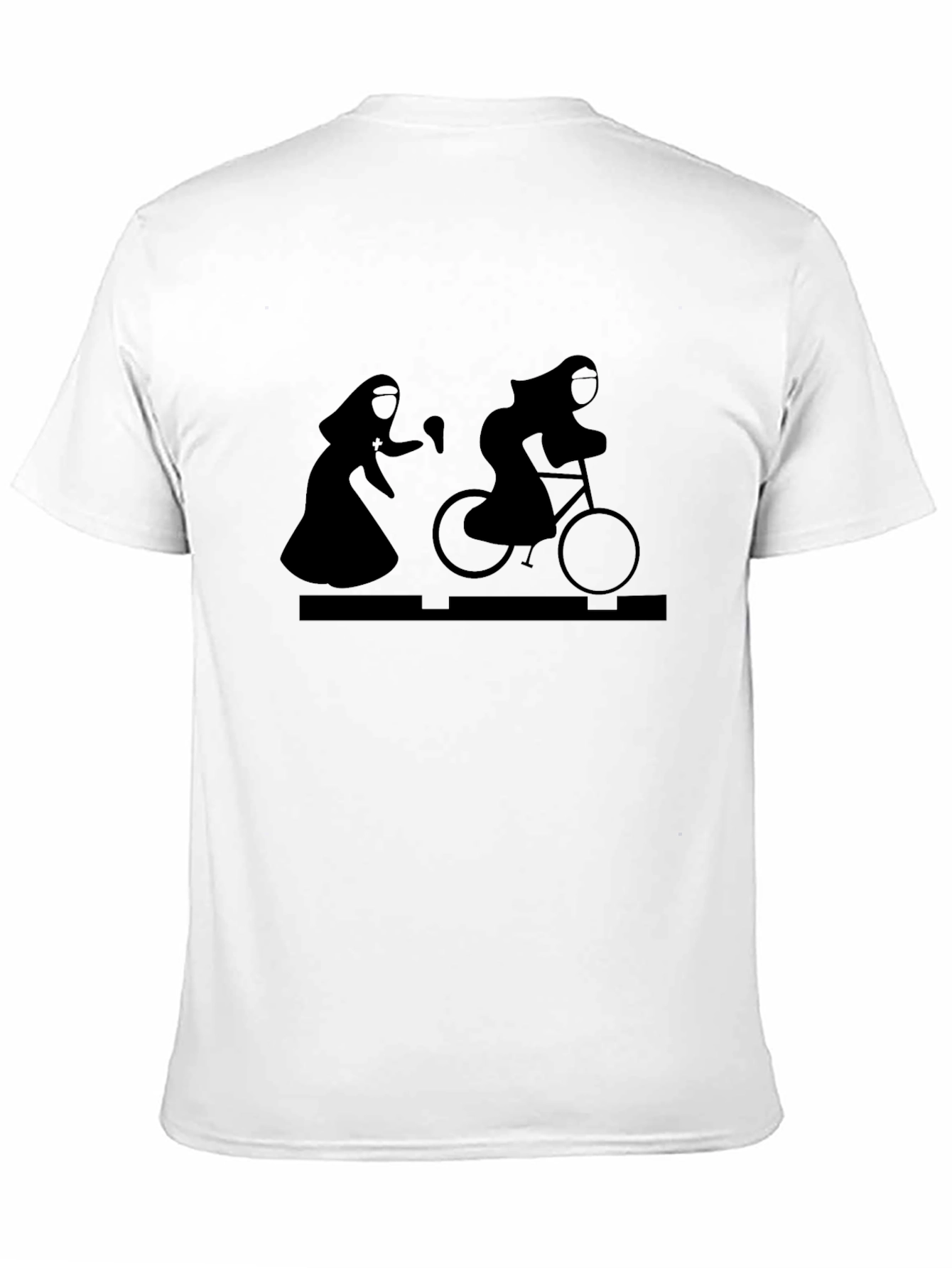 Nun on a Bike T-Shirt - Quirky Graphic Tee