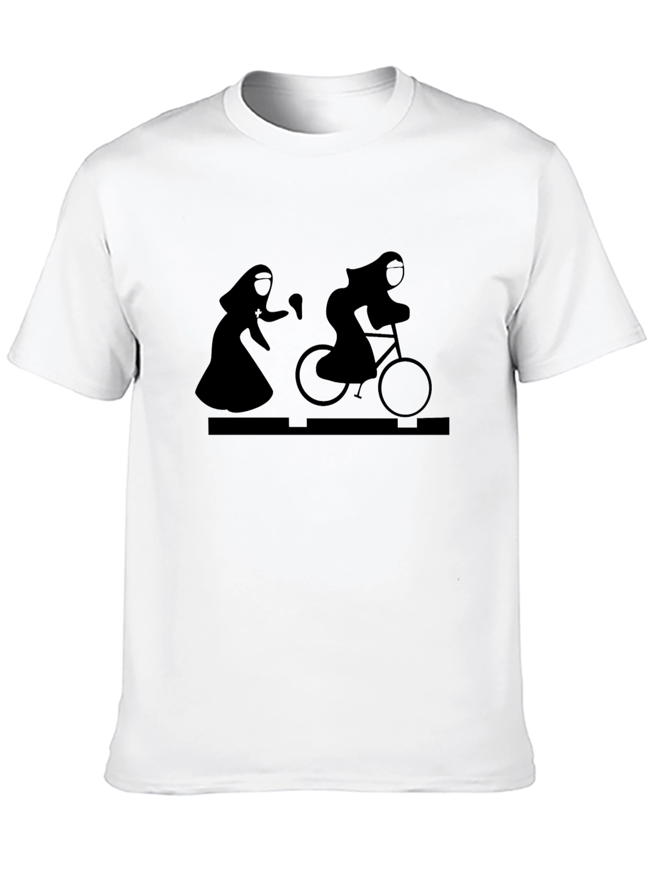 Nun on a Bike T-Shirt - Quirky Graphic Tee