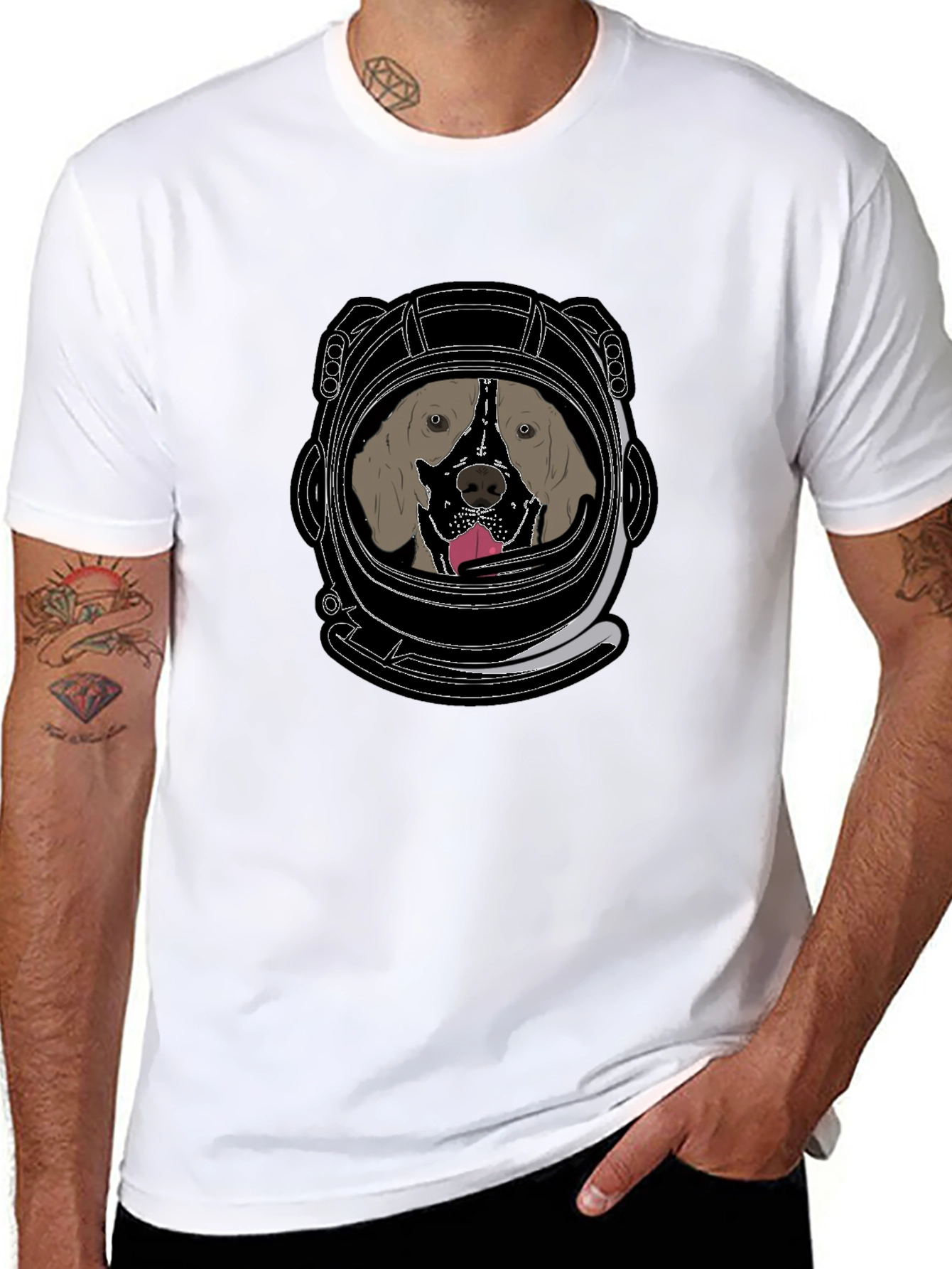 Dog Astronaut Graphic T-Shirt - Space Pup Design